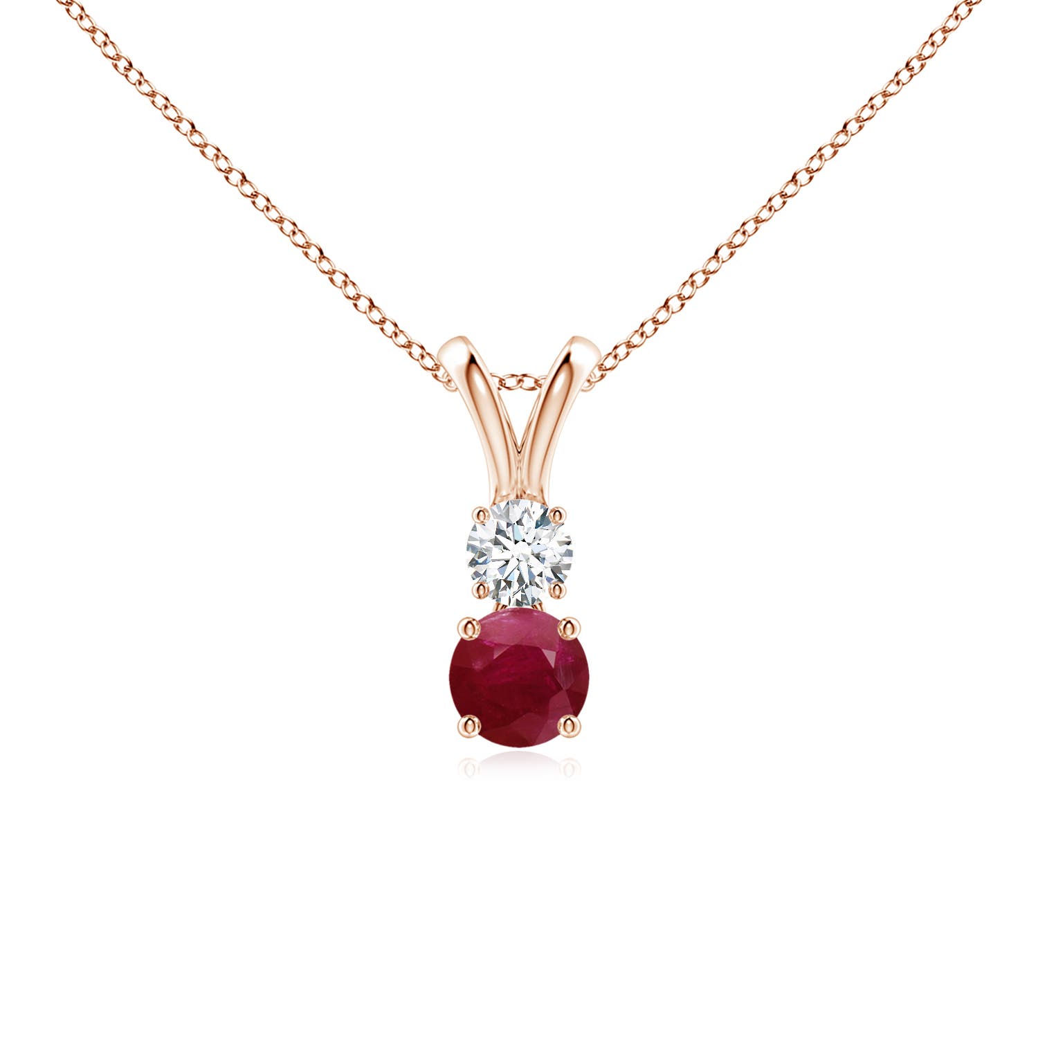 A - Ruby / 0.45 CT / 14 KT Rose Gold