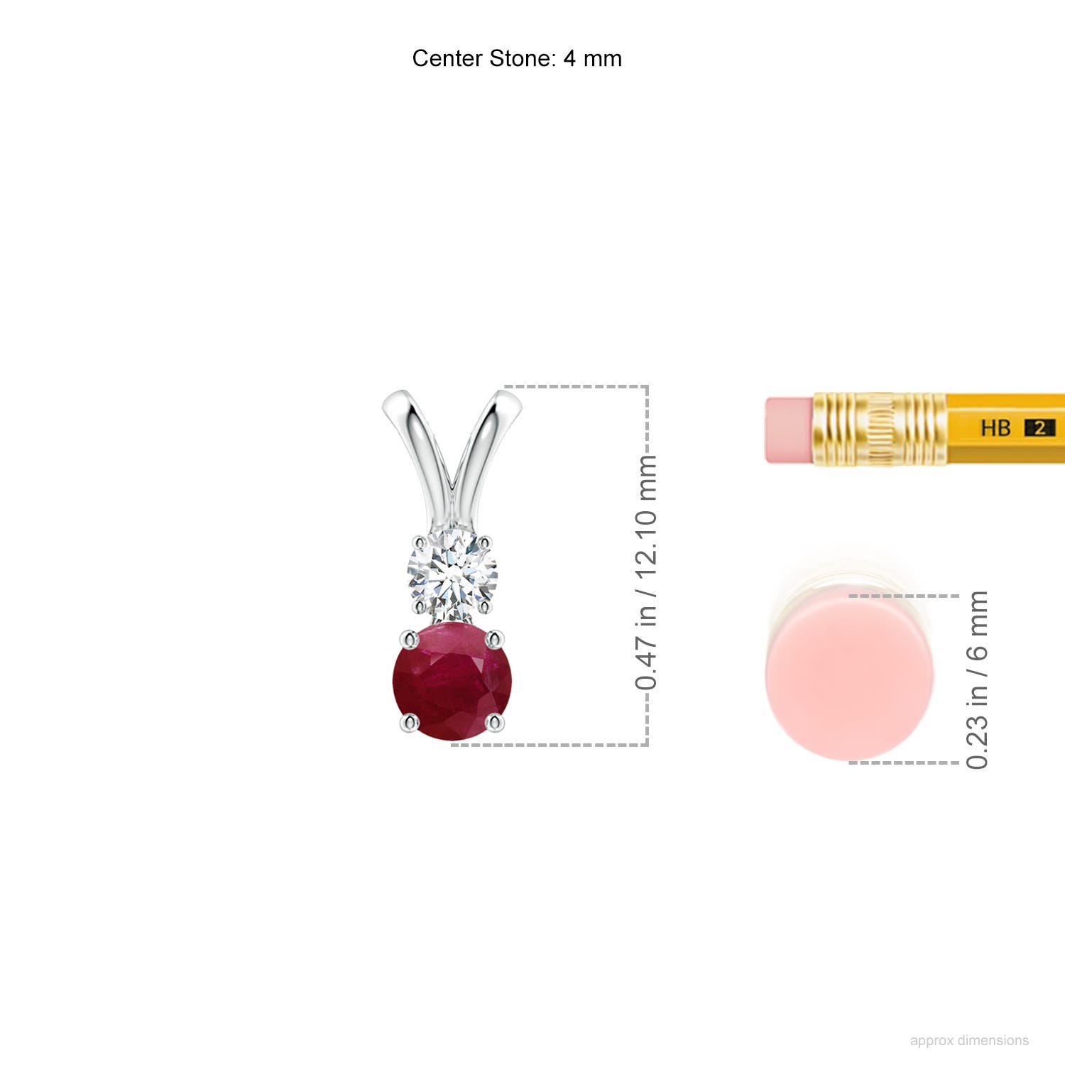 A - Ruby / 0.45 CT / 14 KT White Gold