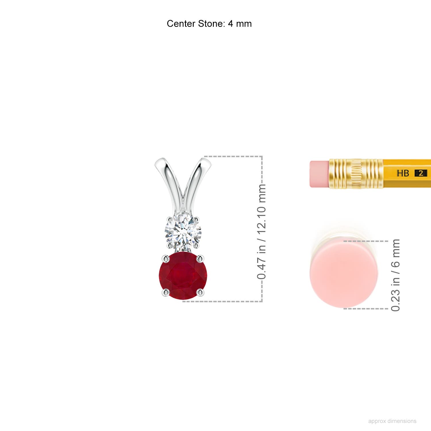 AA - Ruby / 0.45 CT / 14 KT White Gold