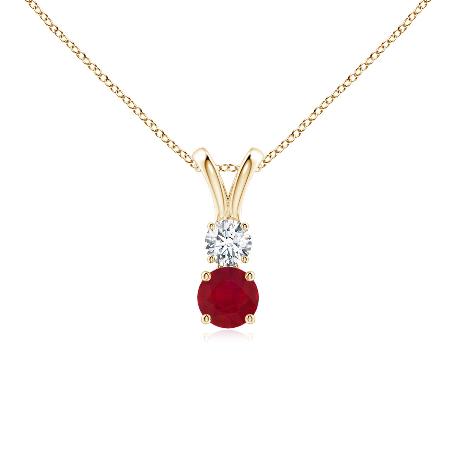 AA - Ruby / 0.45 CT / 14 KT Yellow Gold