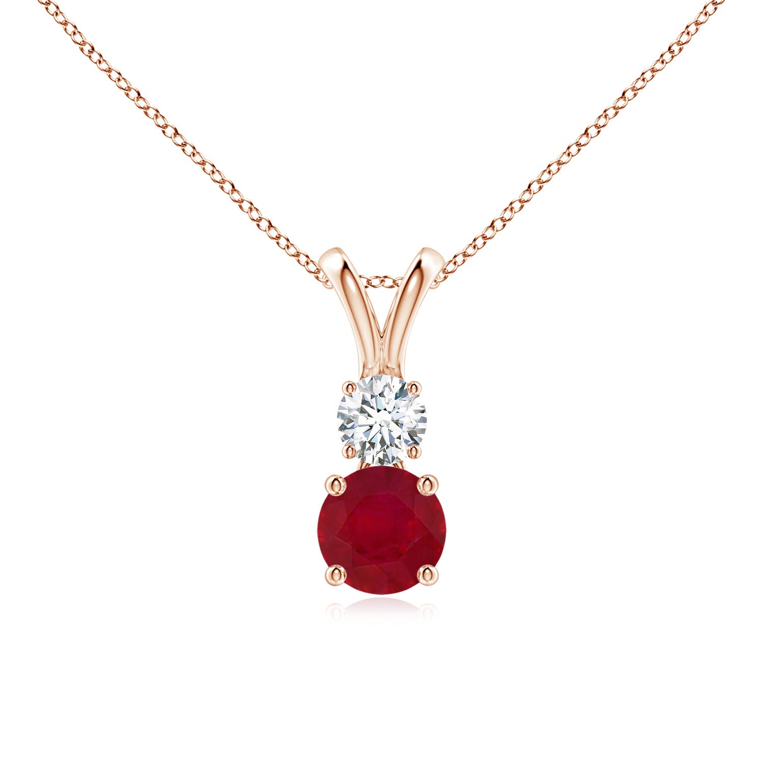 AA - Ruby / 0.76 CT / 14 KT Rose Gold