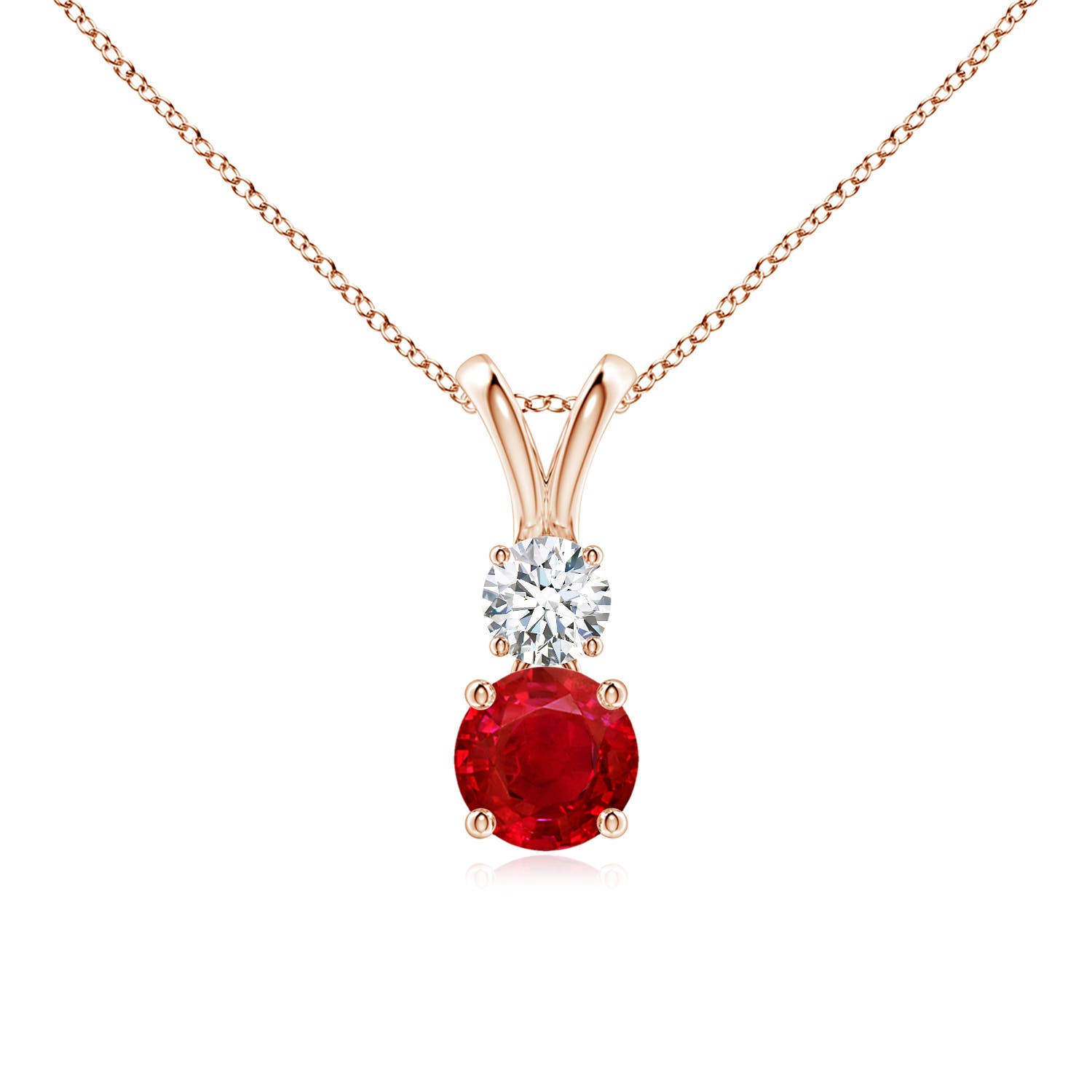 AAA - Ruby / 0.76 CT / 14 KT Rose Gold