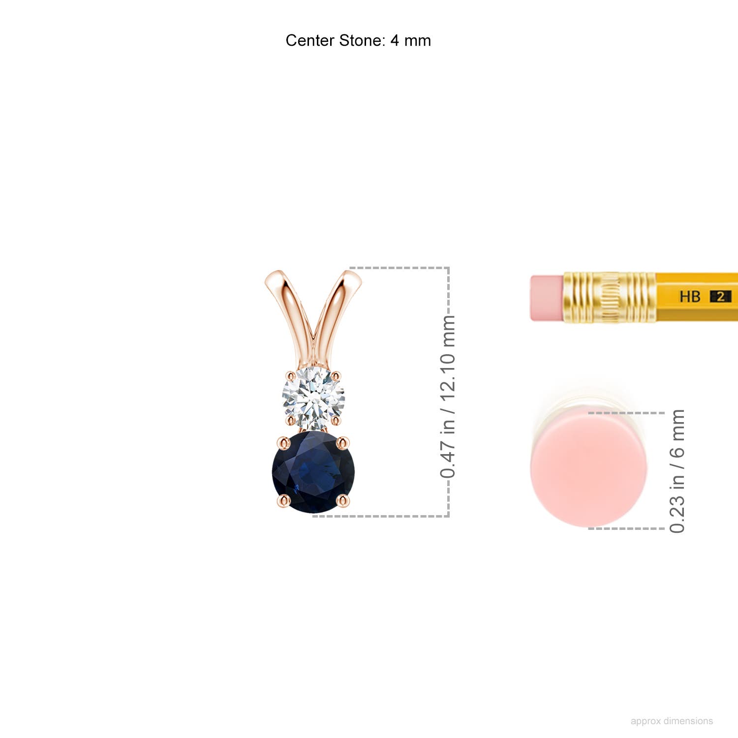 A - Blue Sapphire / 0.44 CT / 14 KT Rose Gold