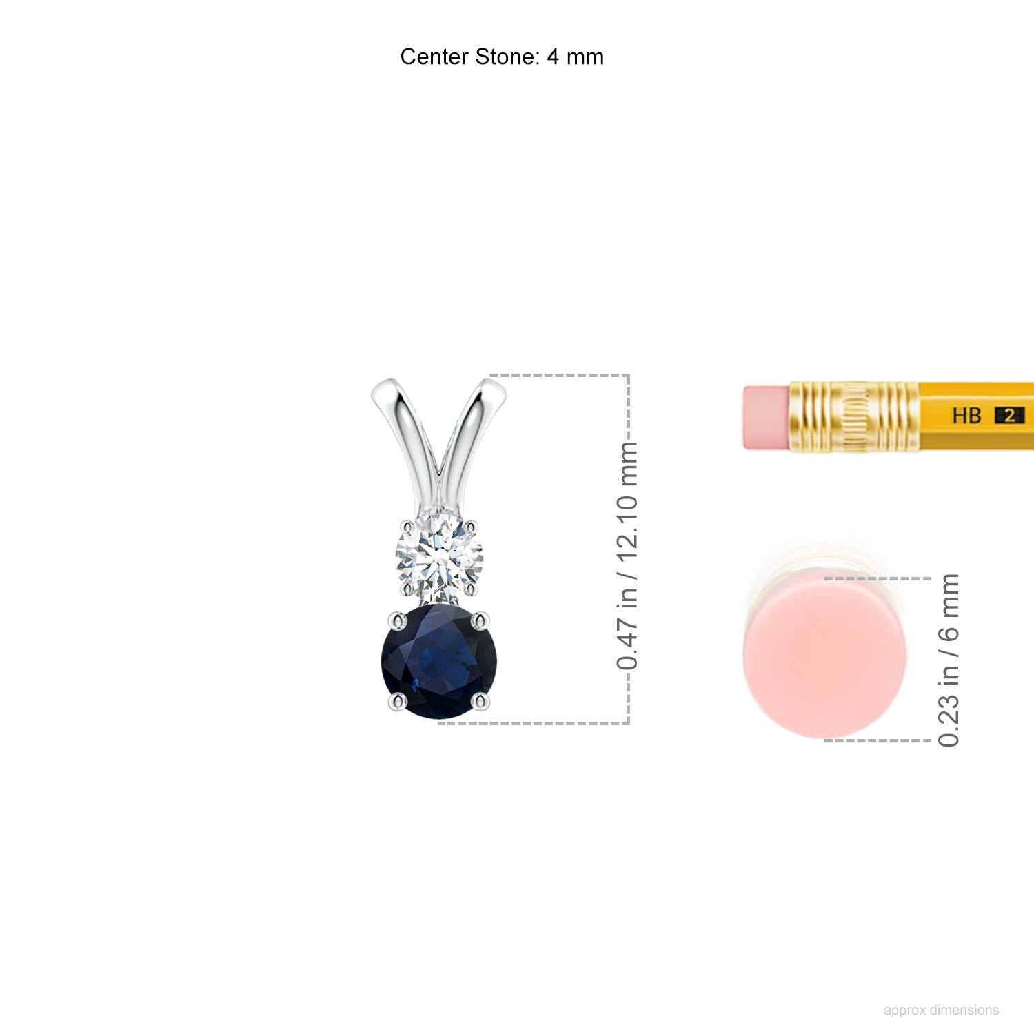 A - Blue Sapphire / 0.44 CT / 14 KT White Gold