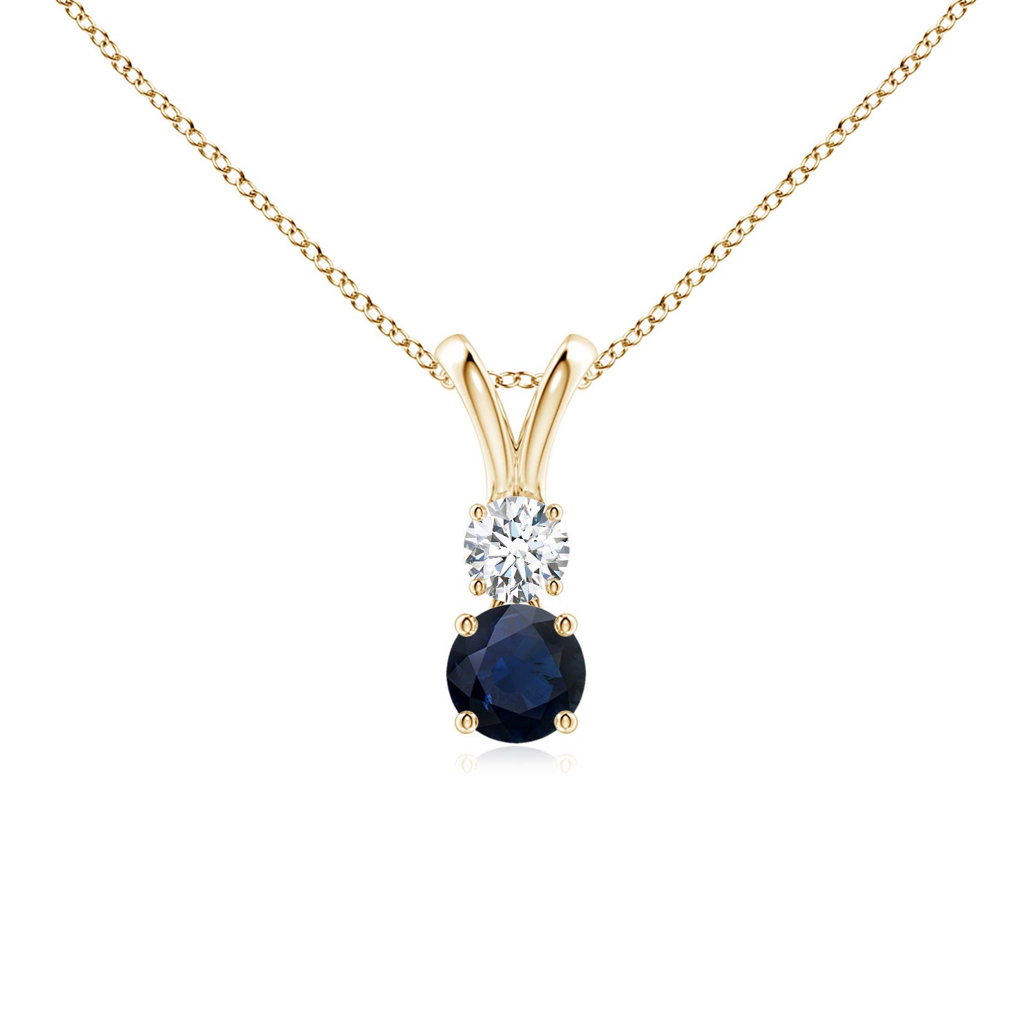 A - Blue Sapphire / 0.44 CT / 14 KT Yellow Gold