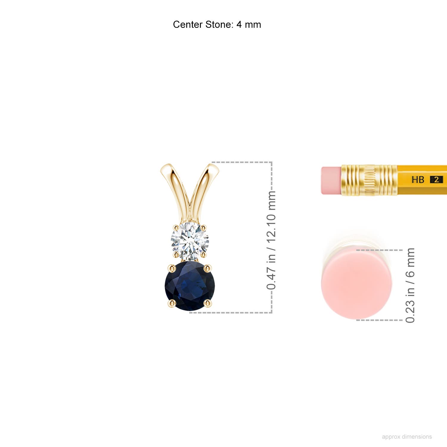 A - Blue Sapphire / 0.44 CT / 14 KT Yellow Gold