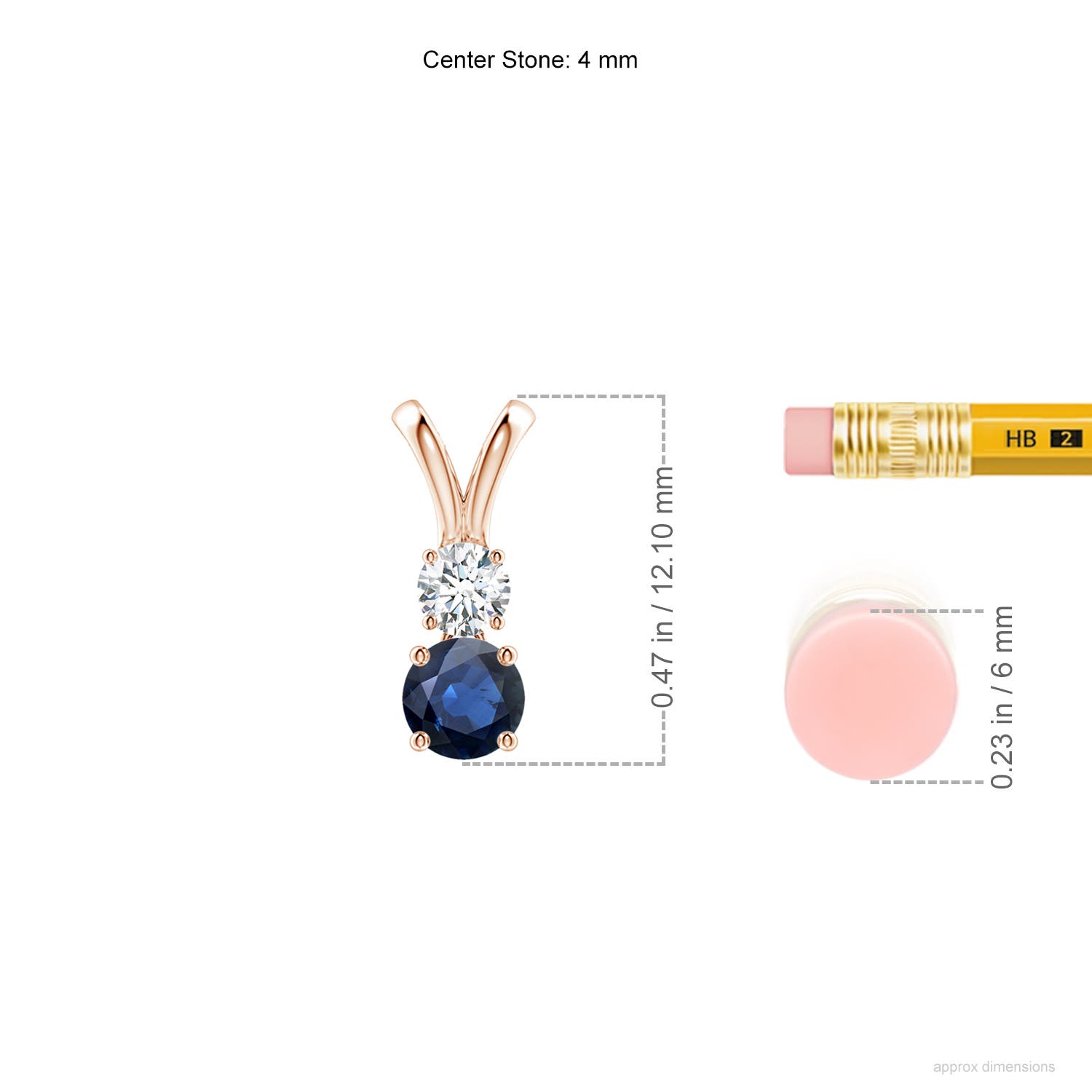 AA - Blue Sapphire / 0.44 CT / 14 KT Rose Gold