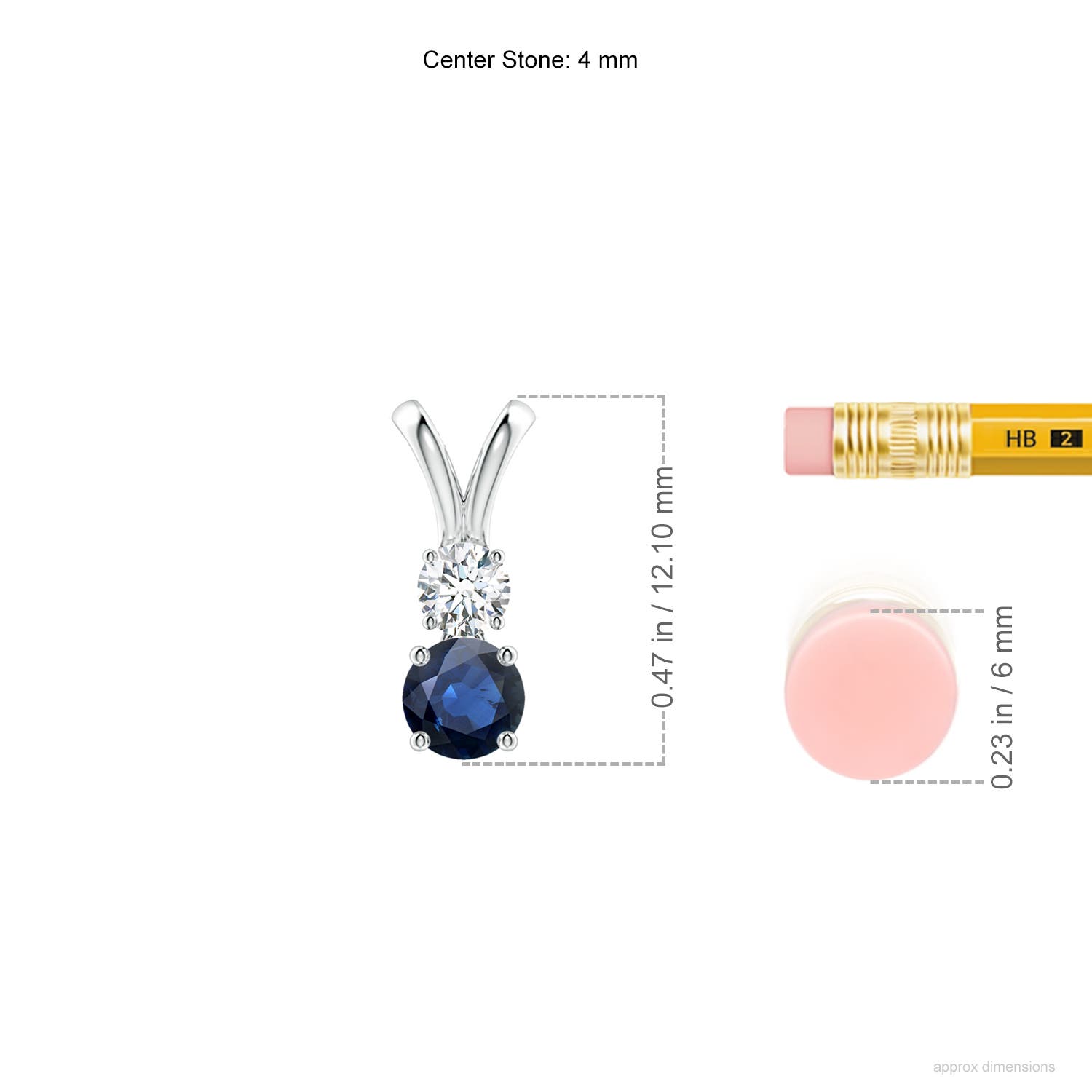 AA - Blue Sapphire / 0.44 CT / 14 KT White Gold