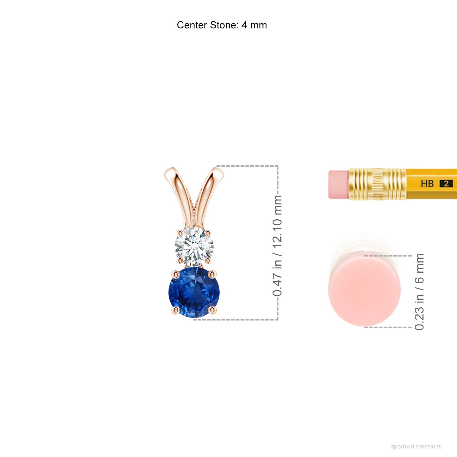 AAA - Blue Sapphire / 0.44 CT / 14 KT Rose Gold