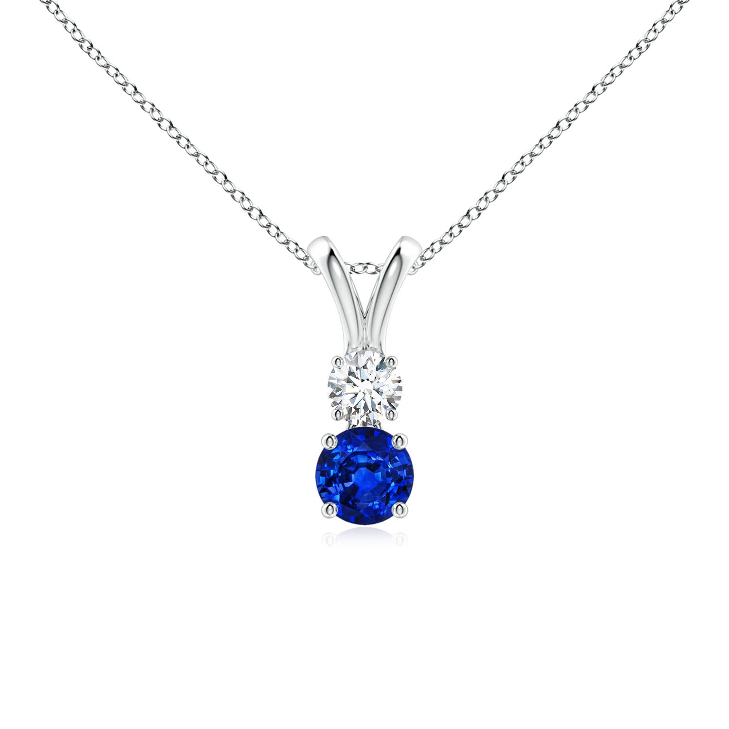 AAAA - Blue Sapphire / 0.44 CT / 14 KT White Gold