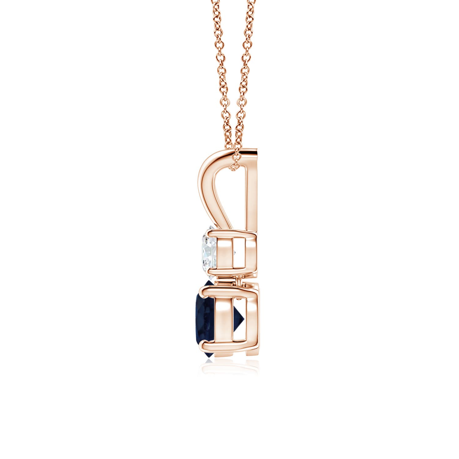 A - Blue Sapphire / 0.76 CT / 14 KT Rose Gold