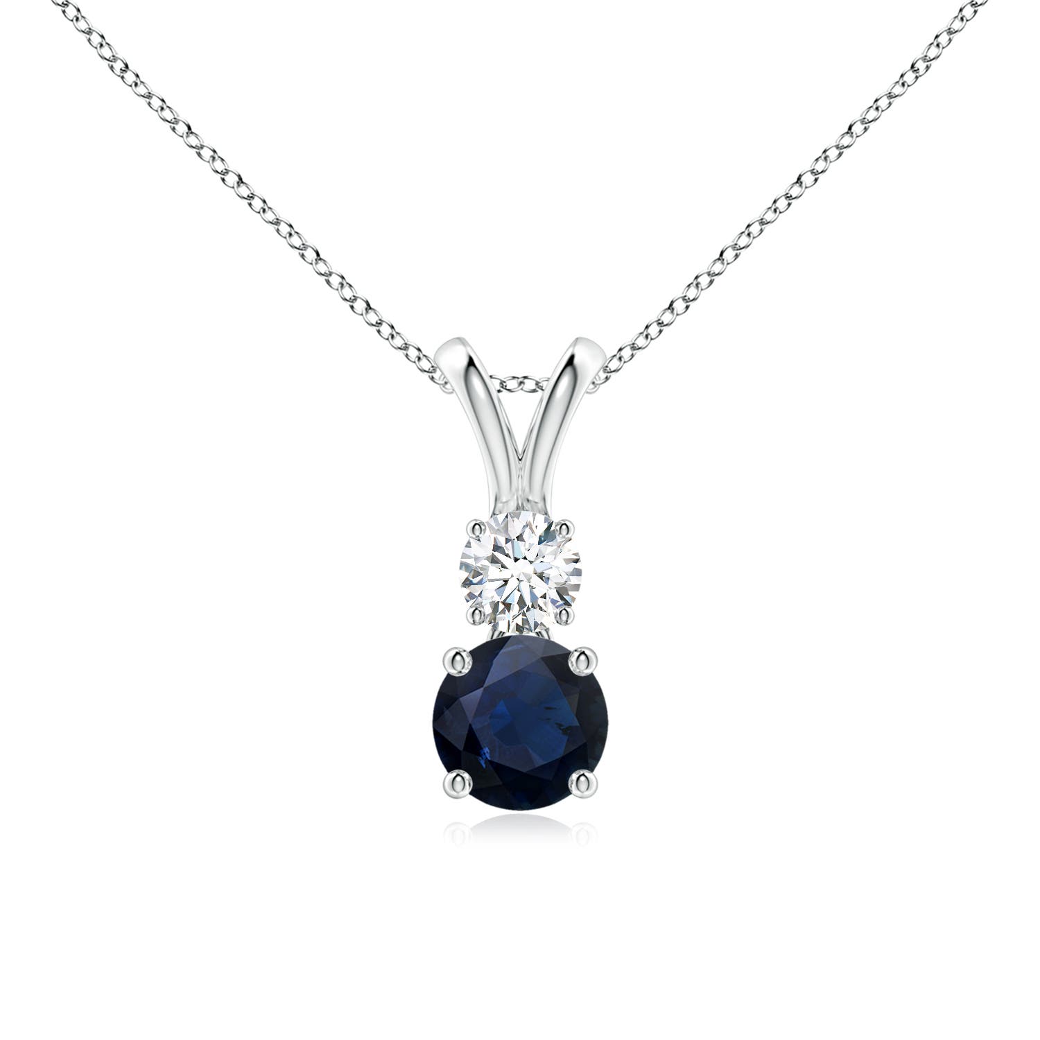 A - Blue Sapphire / 0.76 CT / 14 KT White Gold