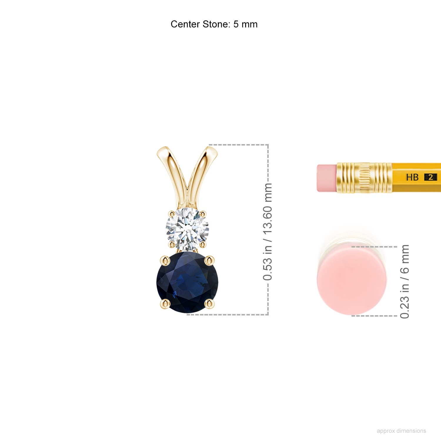 A - Blue Sapphire / 0.76 CT / 14 KT Yellow Gold