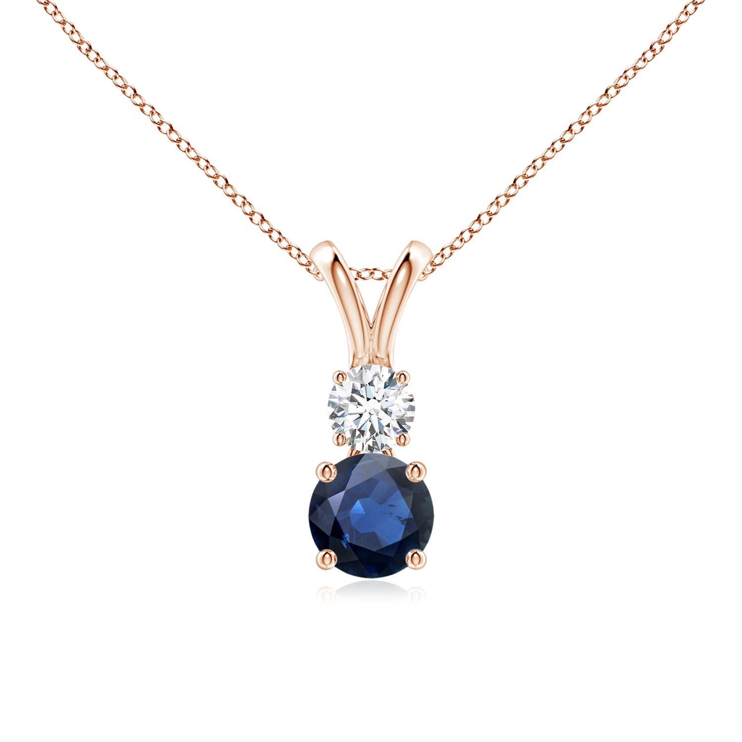 AA - Blue Sapphire / 0.76 CT / 14 KT Rose Gold