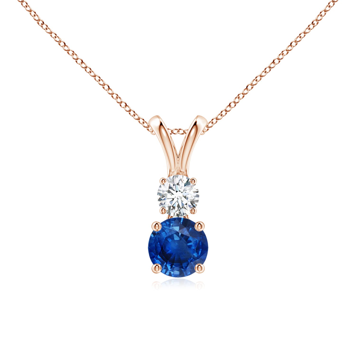 AAA - Blue Sapphire / 0.76 CT / 14 KT Rose Gold