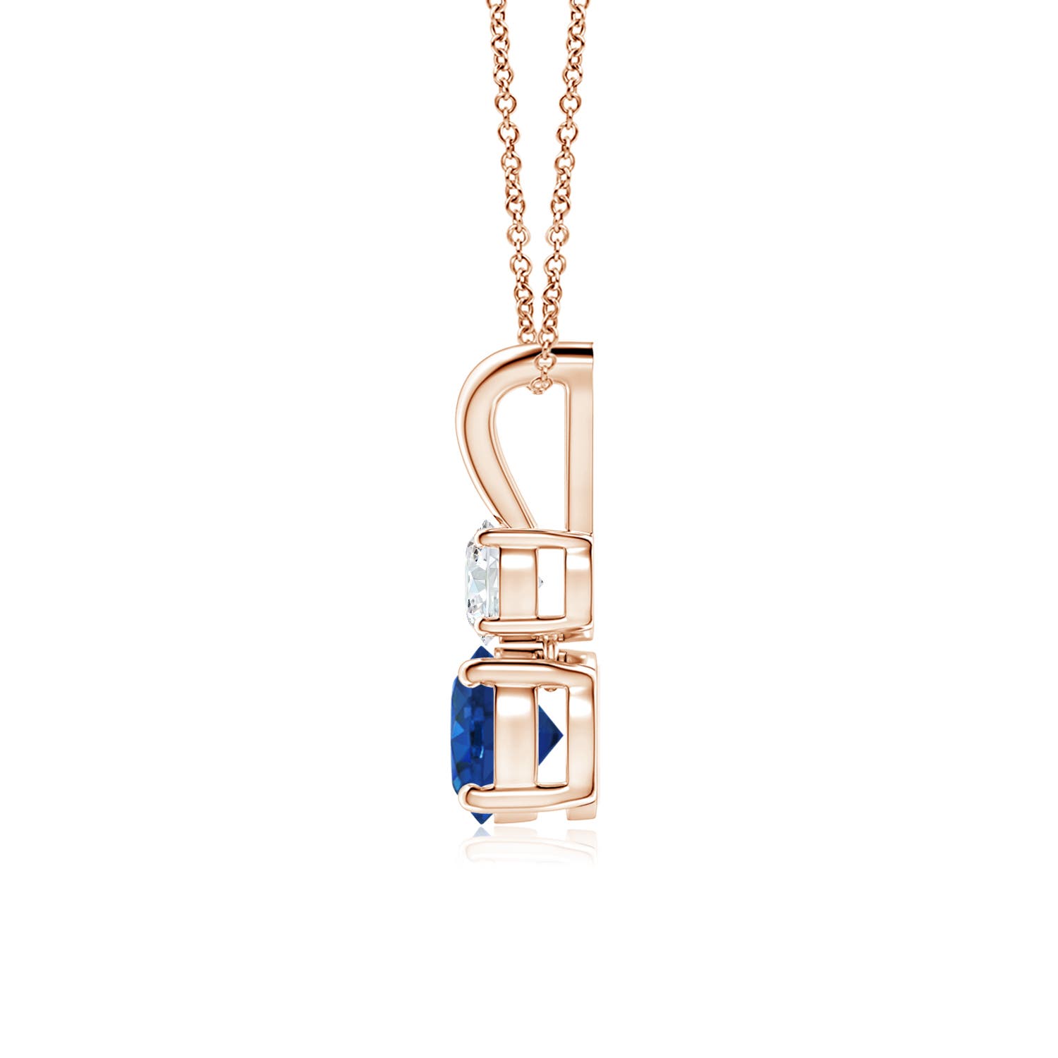 AAA - Blue Sapphire / 0.76 CT / 14 KT Rose Gold