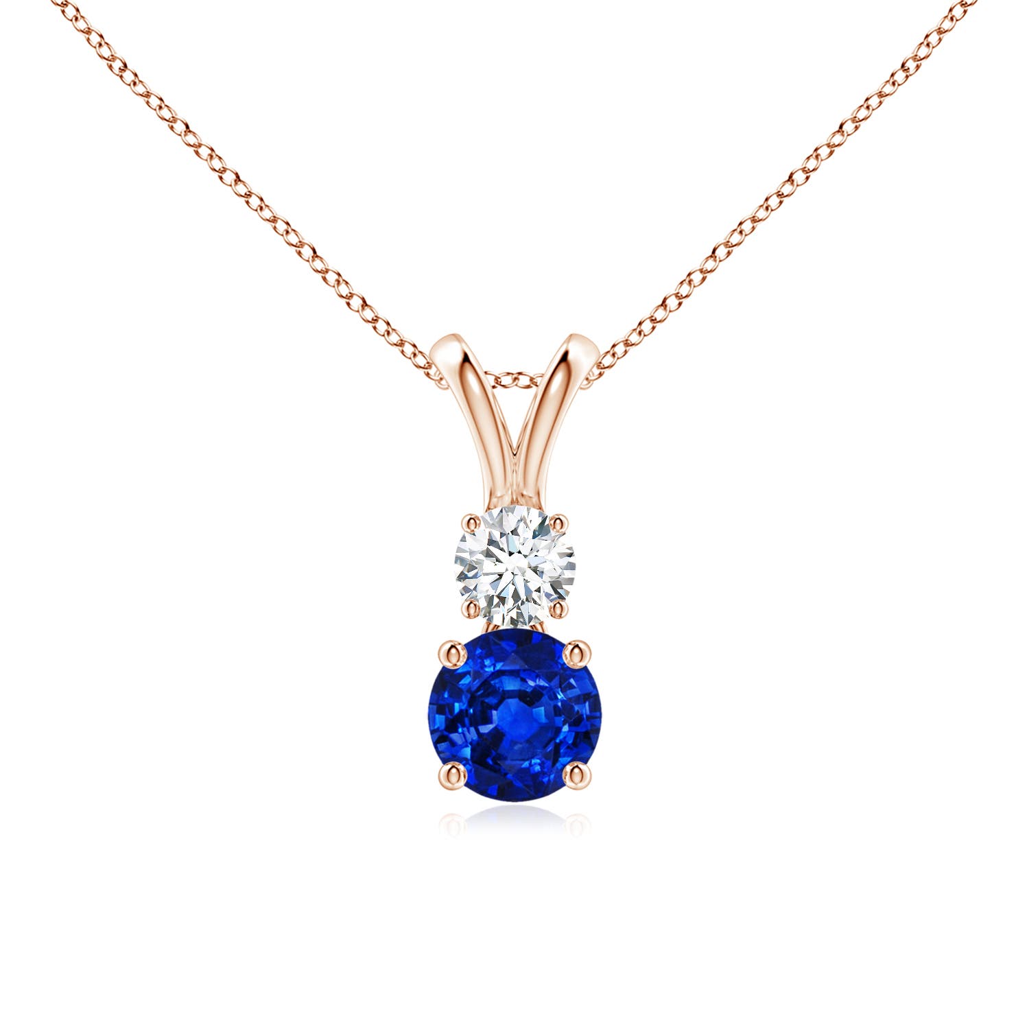 AAAA - Blue Sapphire / 0.76 CT / 14 KT Rose Gold