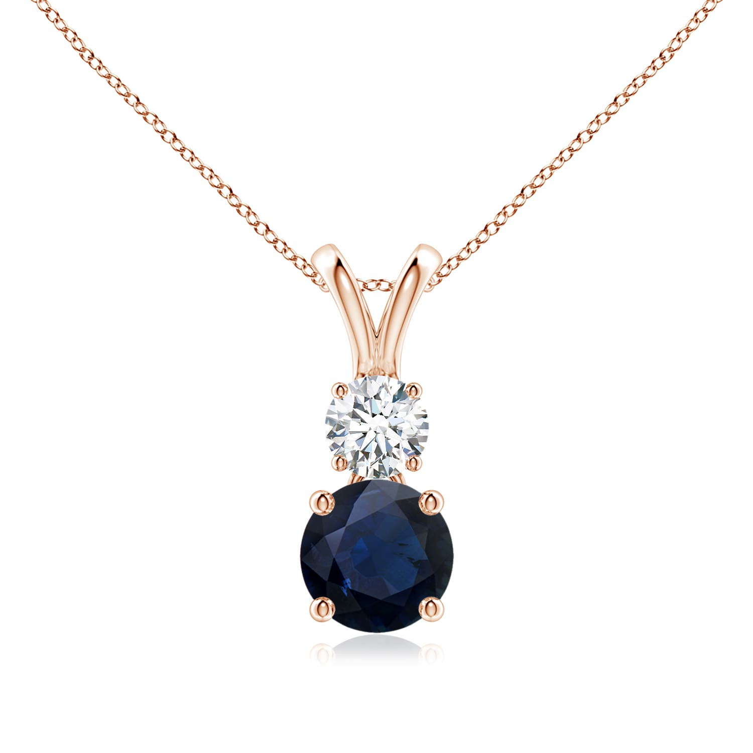 A - Blue Sapphire / 1.23 CT / 14 KT Rose Gold