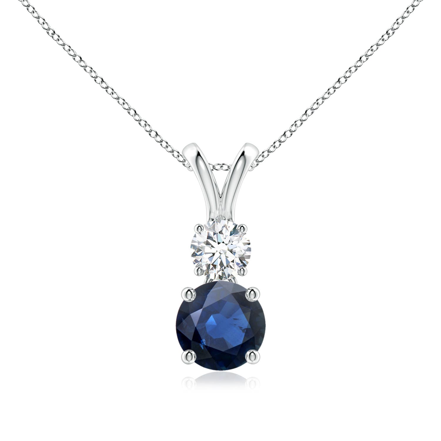 AA - Blue Sapphire / 1.23 CT / 14 KT White Gold