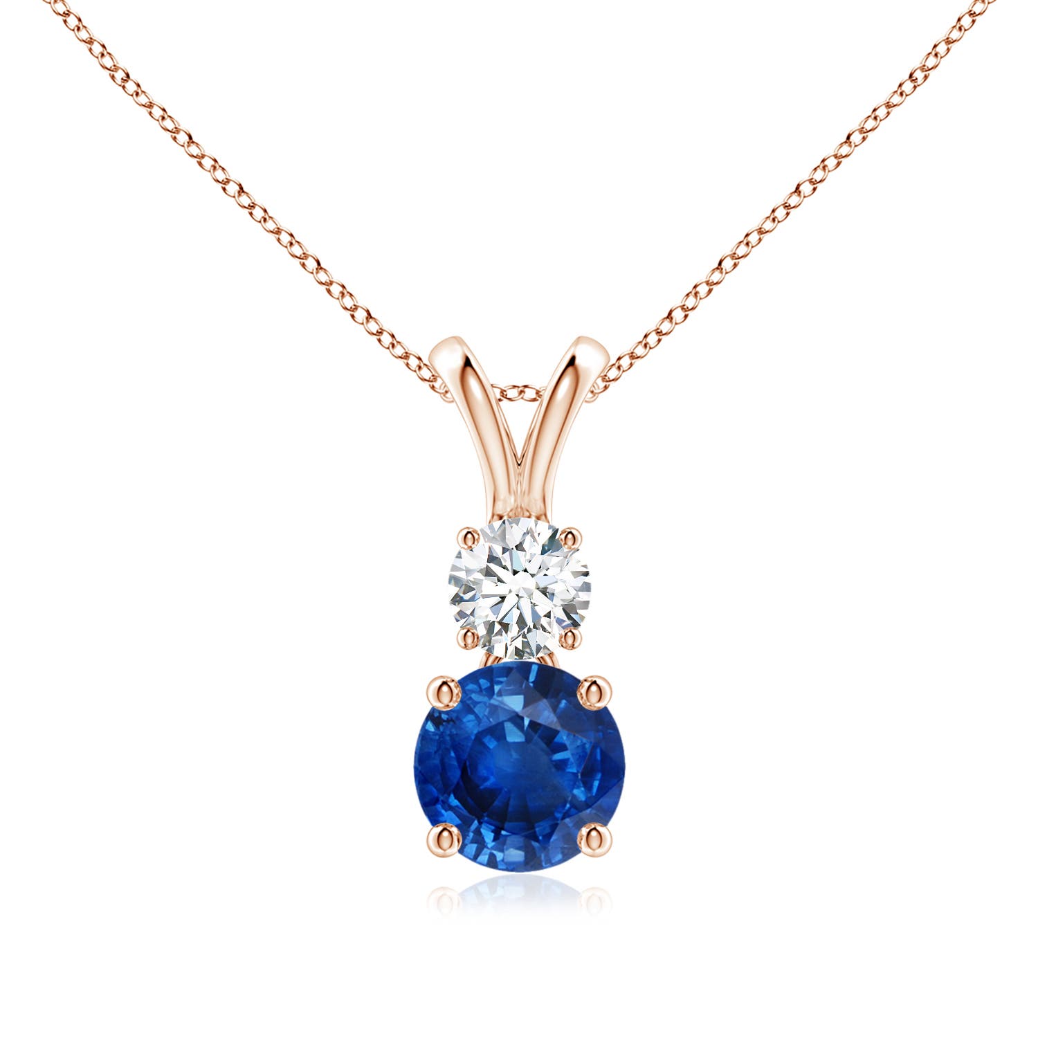 AAA - Blue Sapphire / 1.23 CT / 14 KT Rose Gold