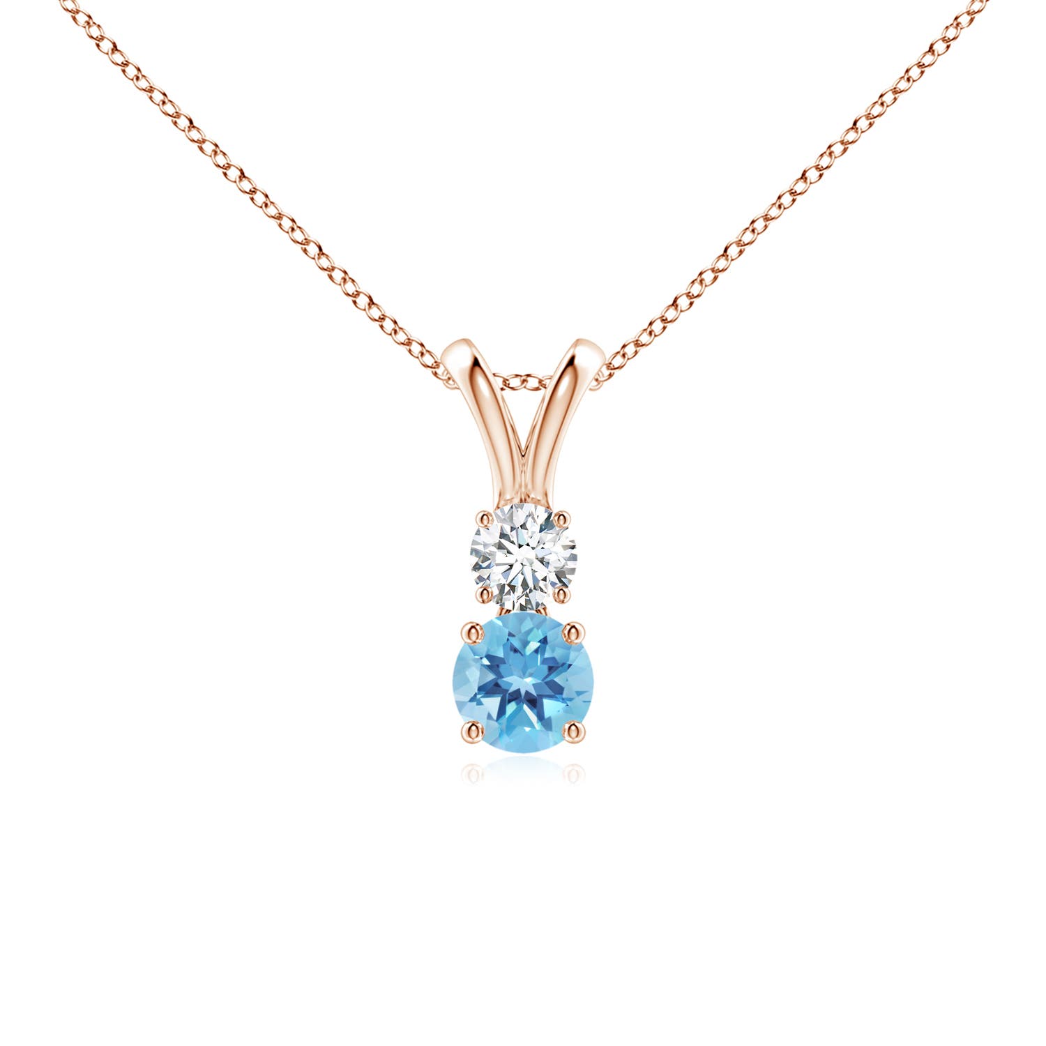 A - Swiss Blue Topaz / 0.43 CT / 14 KT Rose Gold