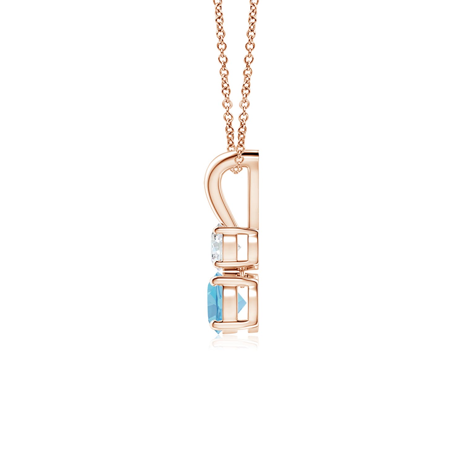 A - Swiss Blue Topaz / 0.43 CT / 14 KT Rose Gold