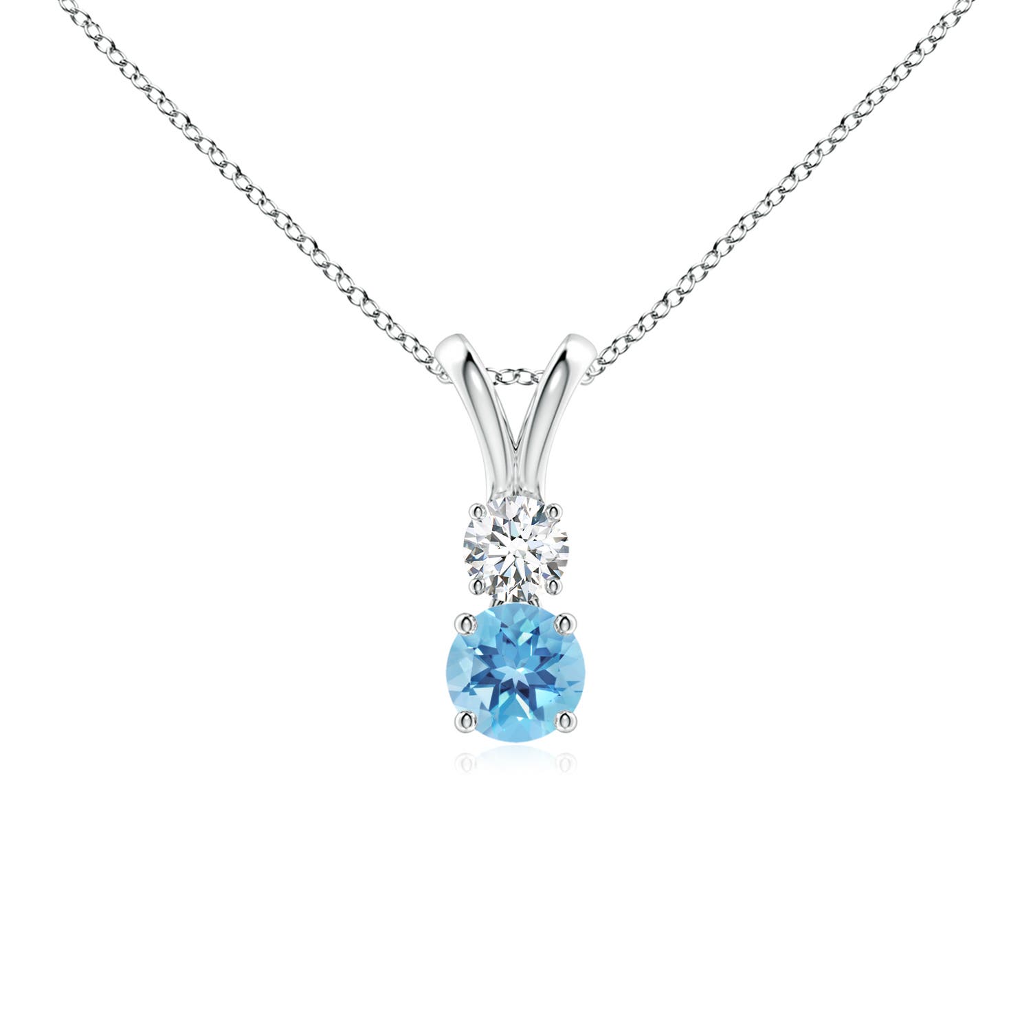 A - Swiss Blue Topaz / 0.43 CT / 14 KT White Gold