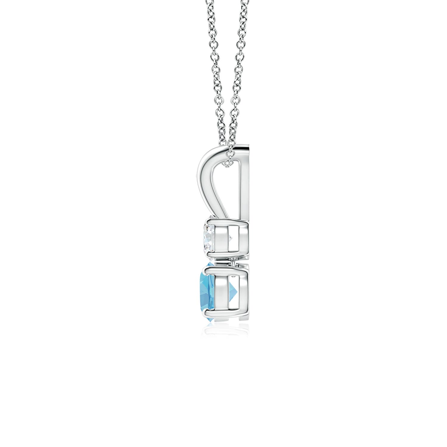 A - Swiss Blue Topaz / 0.43 CT / 14 KT White Gold