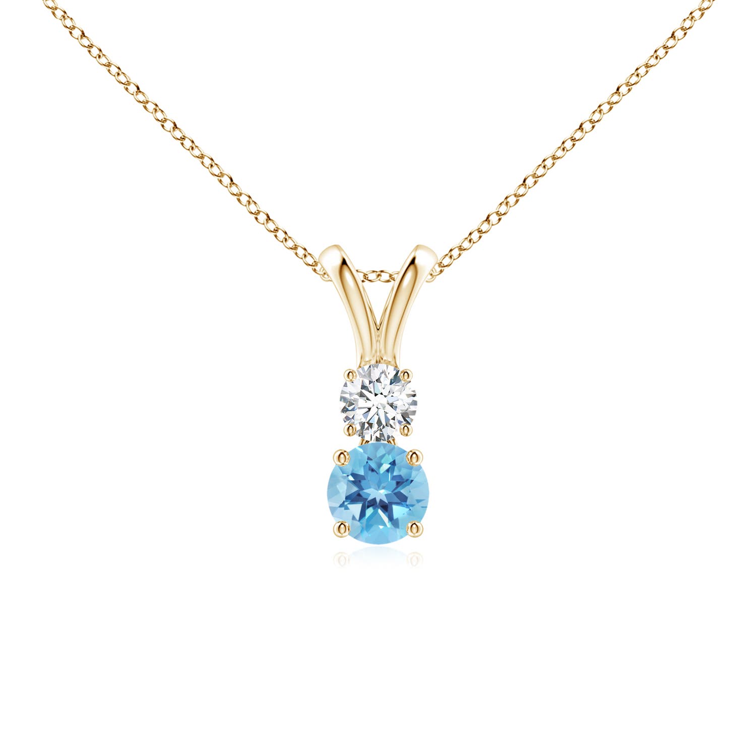 A - Swiss Blue Topaz / 0.43 CT / 14 KT Yellow Gold