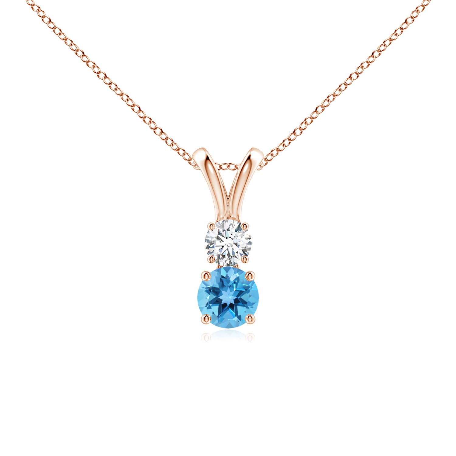 AA - Swiss Blue Topaz / 0.43 CT / 14 KT Rose Gold