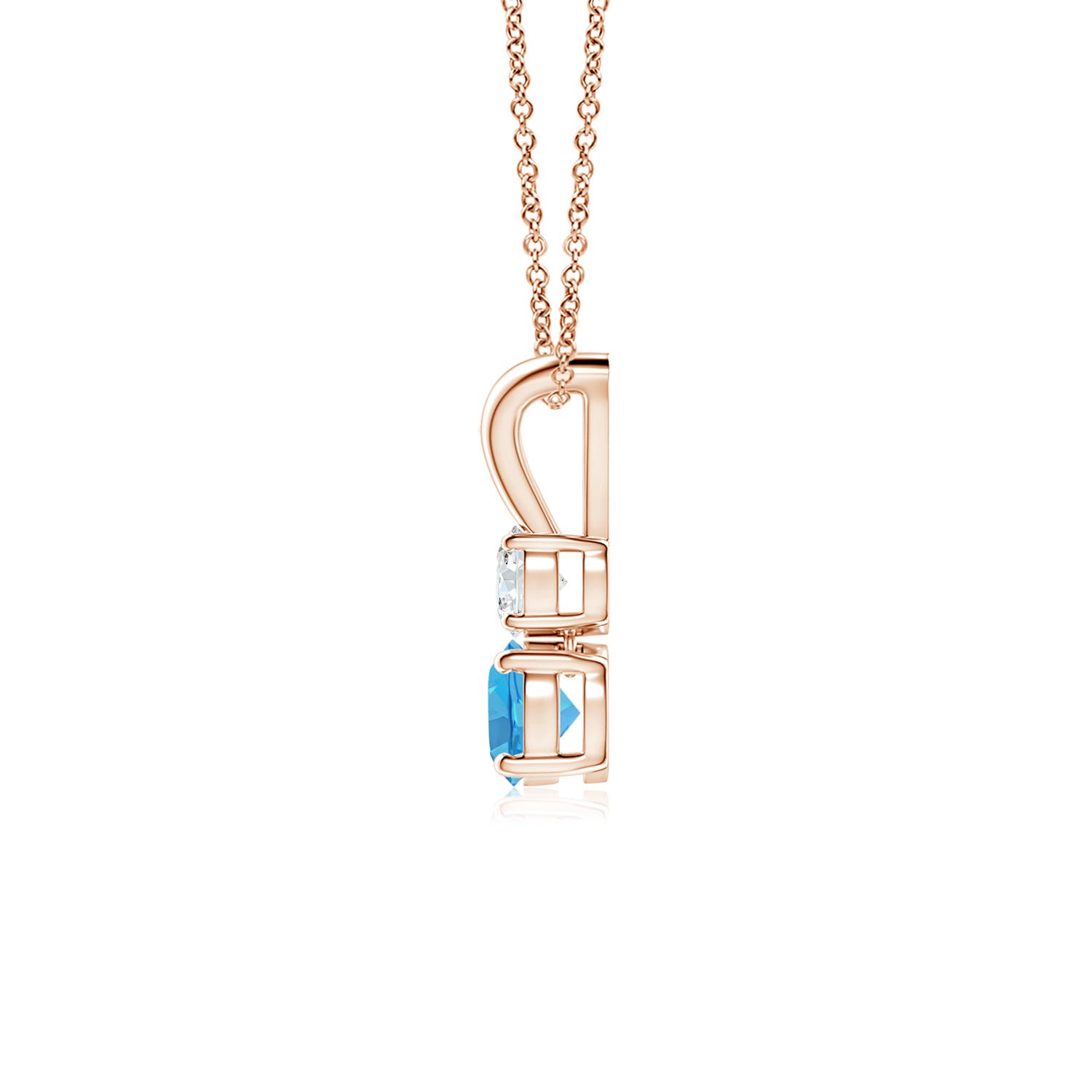 AA - Swiss Blue Topaz / 0.43 CT / 14 KT Rose Gold