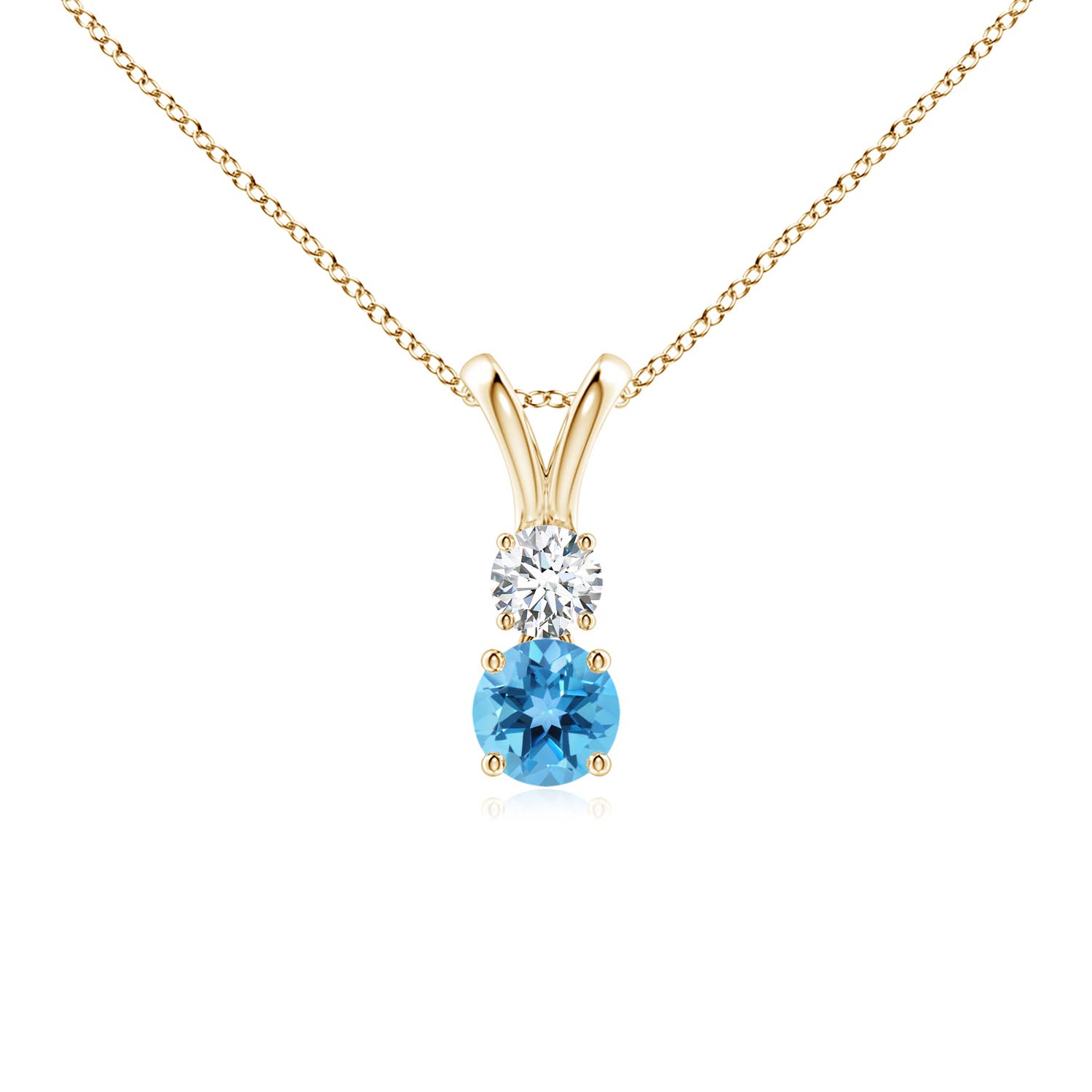 AA - Swiss Blue Topaz / 0.43 CT / 14 KT Yellow Gold