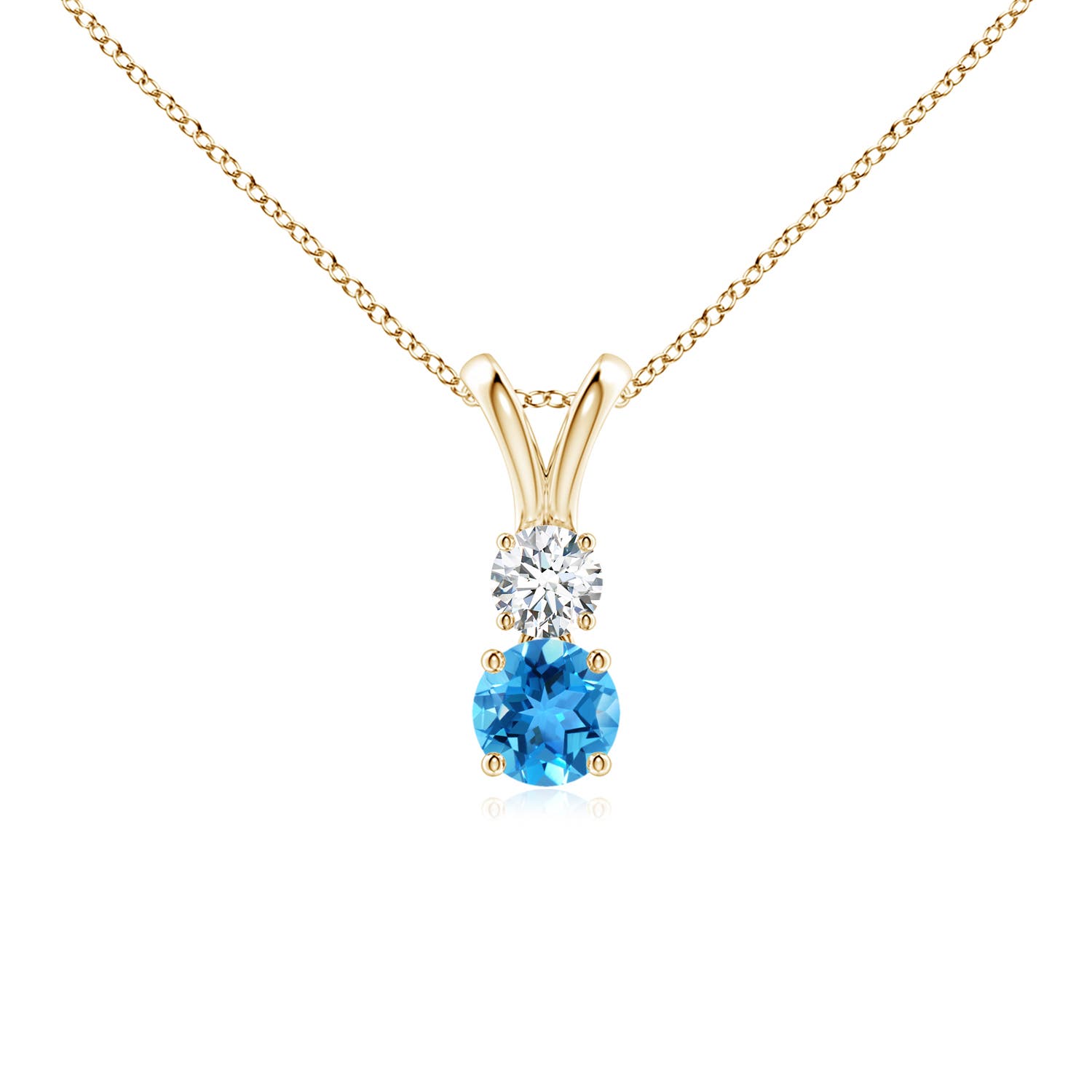 AAA - Swiss Blue Topaz / 0.43 CT / 14 KT Yellow Gold