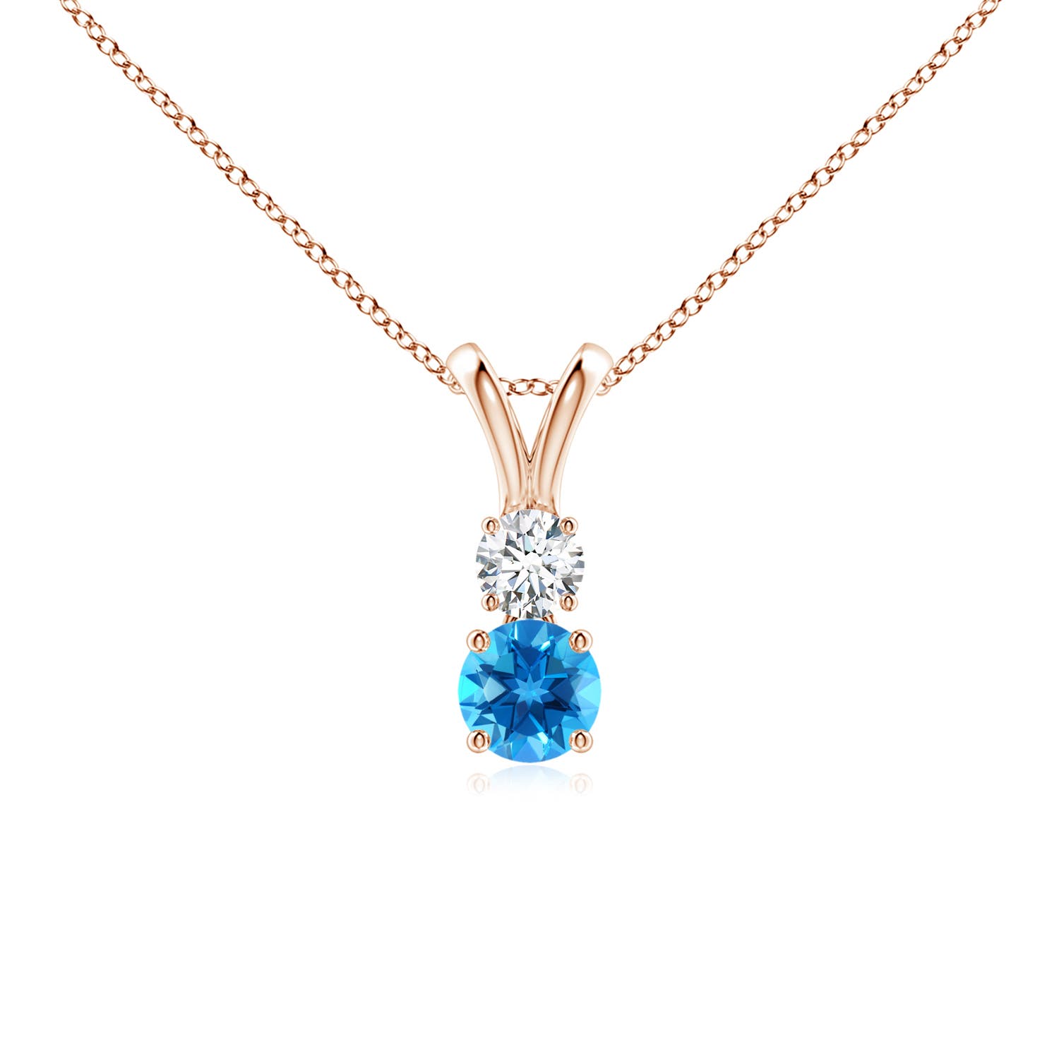 AAAA - Swiss Blue Topaz / 0.43 CT / 14 KT Rose Gold