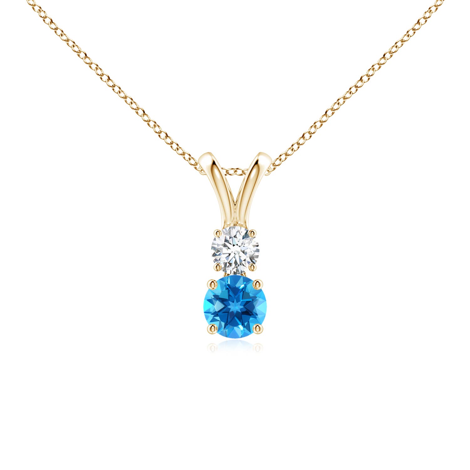 AAAA - Swiss Blue Topaz / 0.43 CT / 14 KT Yellow Gold