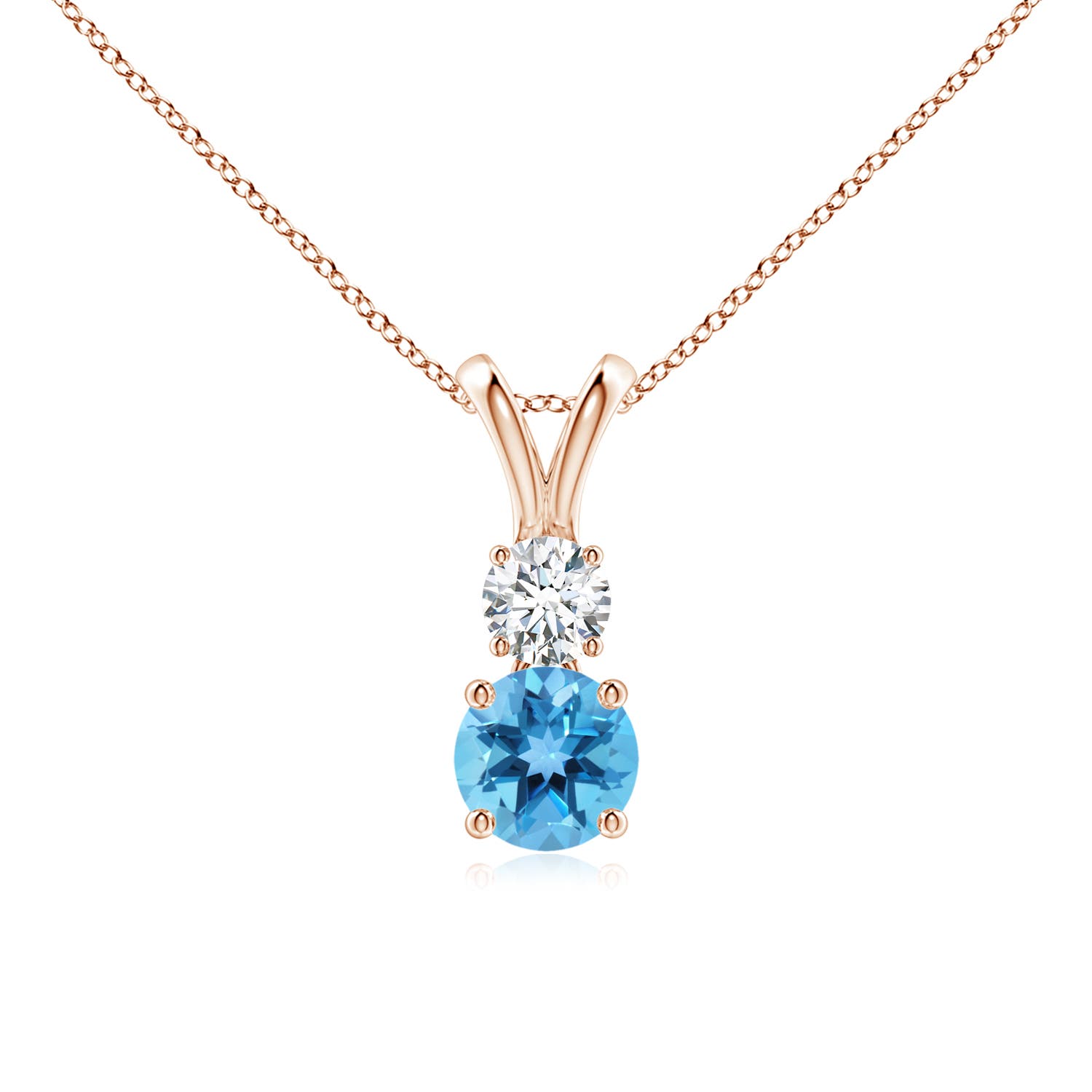 AA - Swiss Blue Topaz / 0.76 CT / 14 KT Rose Gold