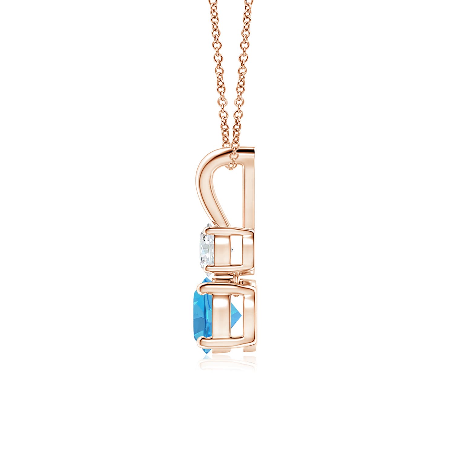 AA - Swiss Blue Topaz / 0.76 CT / 14 KT Rose Gold