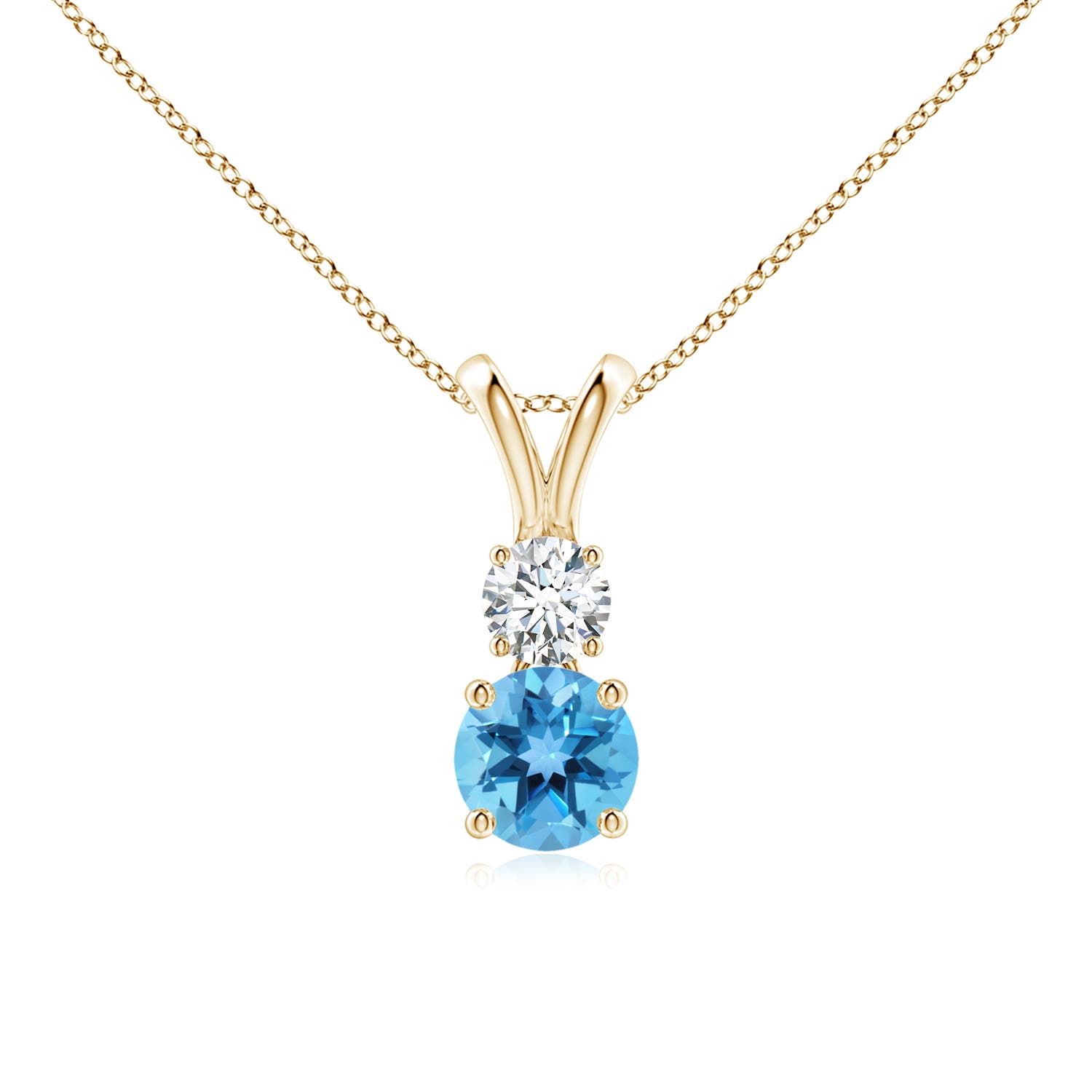 AA - Swiss Blue Topaz / 0.76 CT / 14 KT Yellow Gold