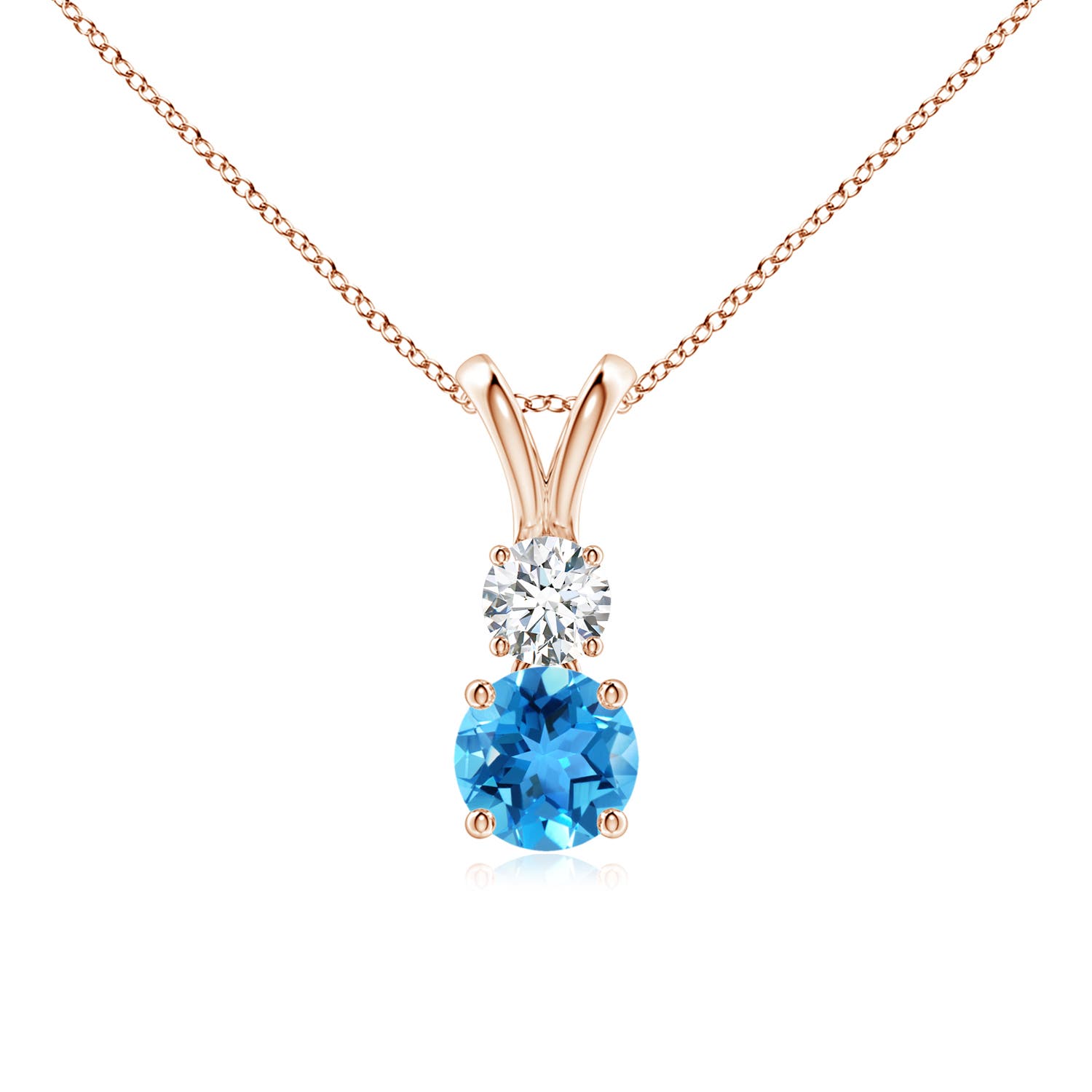 AAA - Swiss Blue Topaz / 0.76 CT / 14 KT Rose Gold