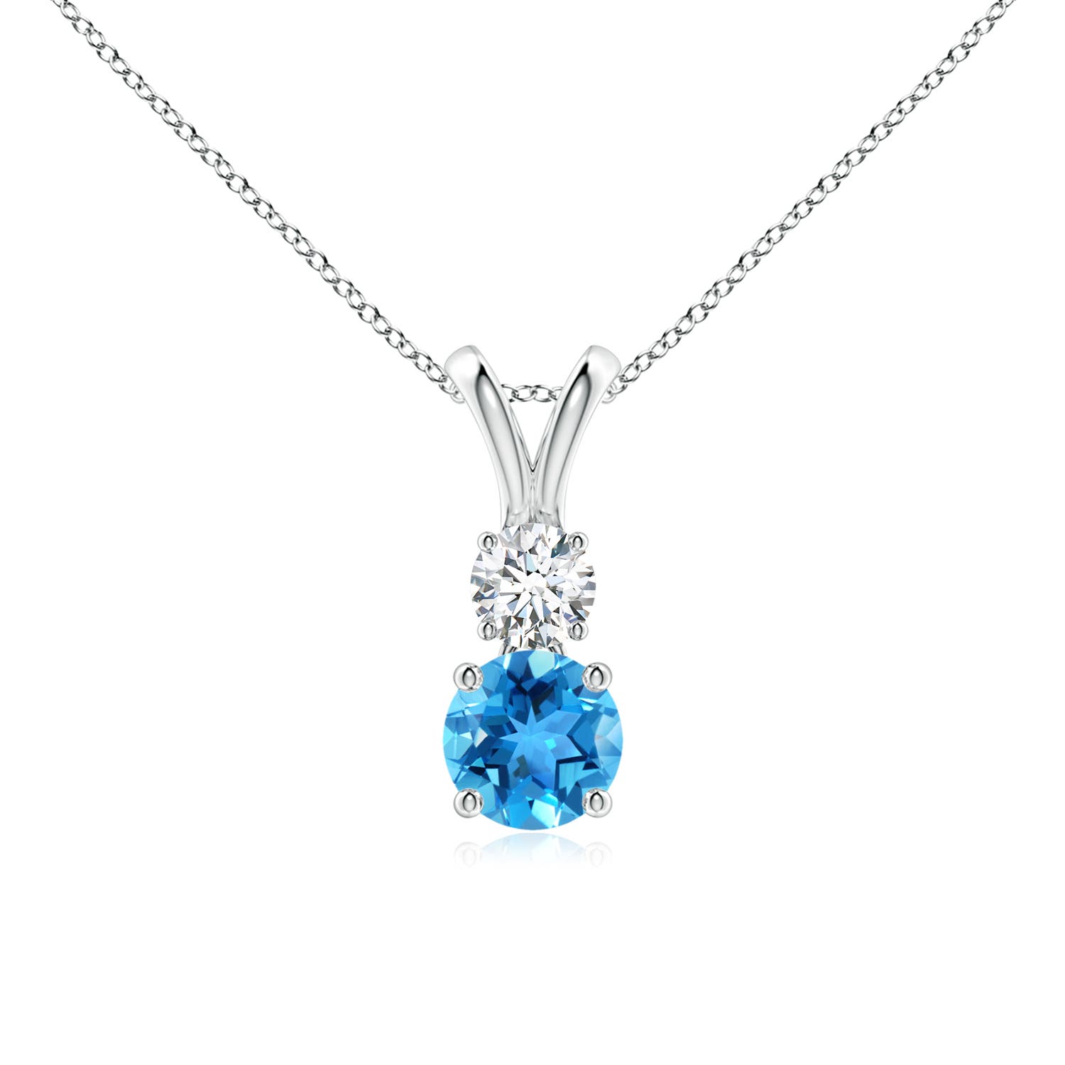 AAA - Swiss Blue Topaz / 0.76 CT / 14 KT White Gold