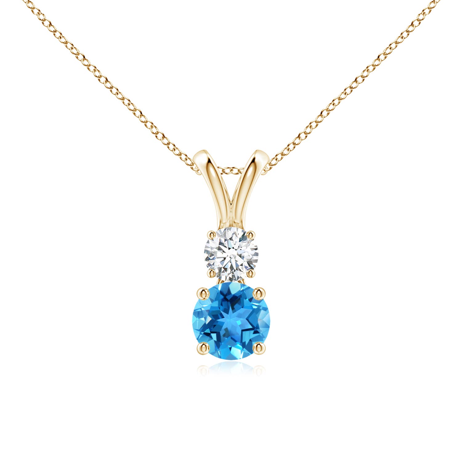 AAA - Swiss Blue Topaz / 0.76 CT / 14 KT Yellow Gold