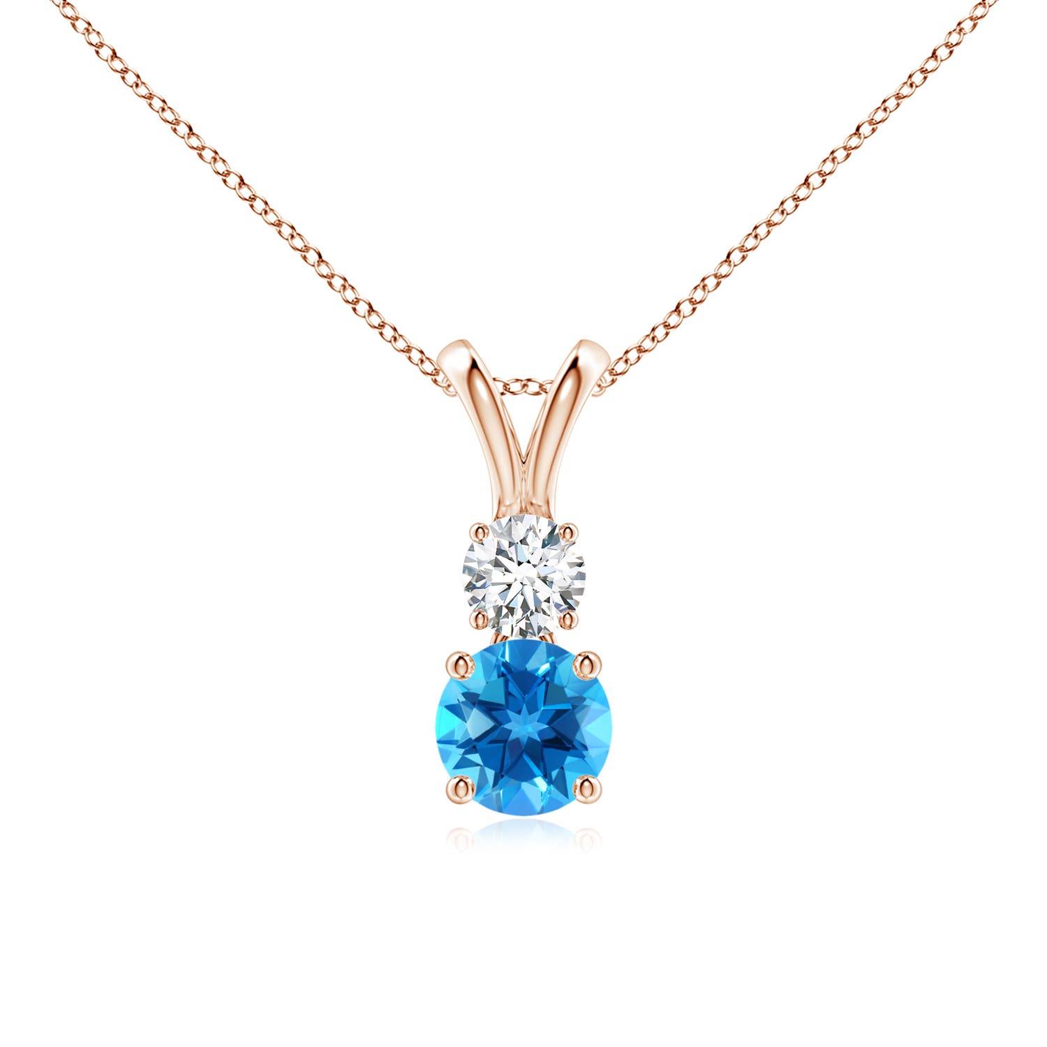 AAAA - Swiss Blue Topaz / 0.76 CT / 14 KT Rose Gold