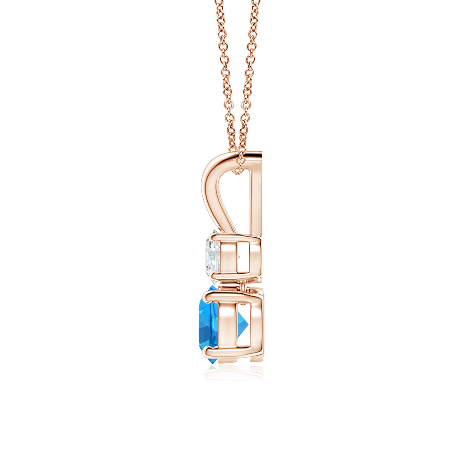 AAAA - Swiss Blue Topaz / 0.76 CT / 14 KT Rose Gold