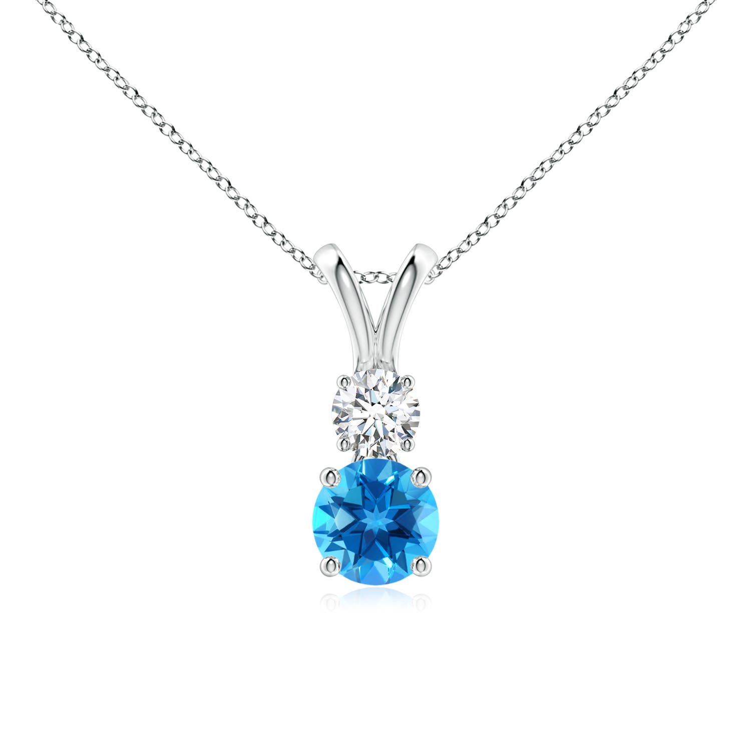 AAAA - Swiss Blue Topaz / 0.76 CT / 14 KT White Gold