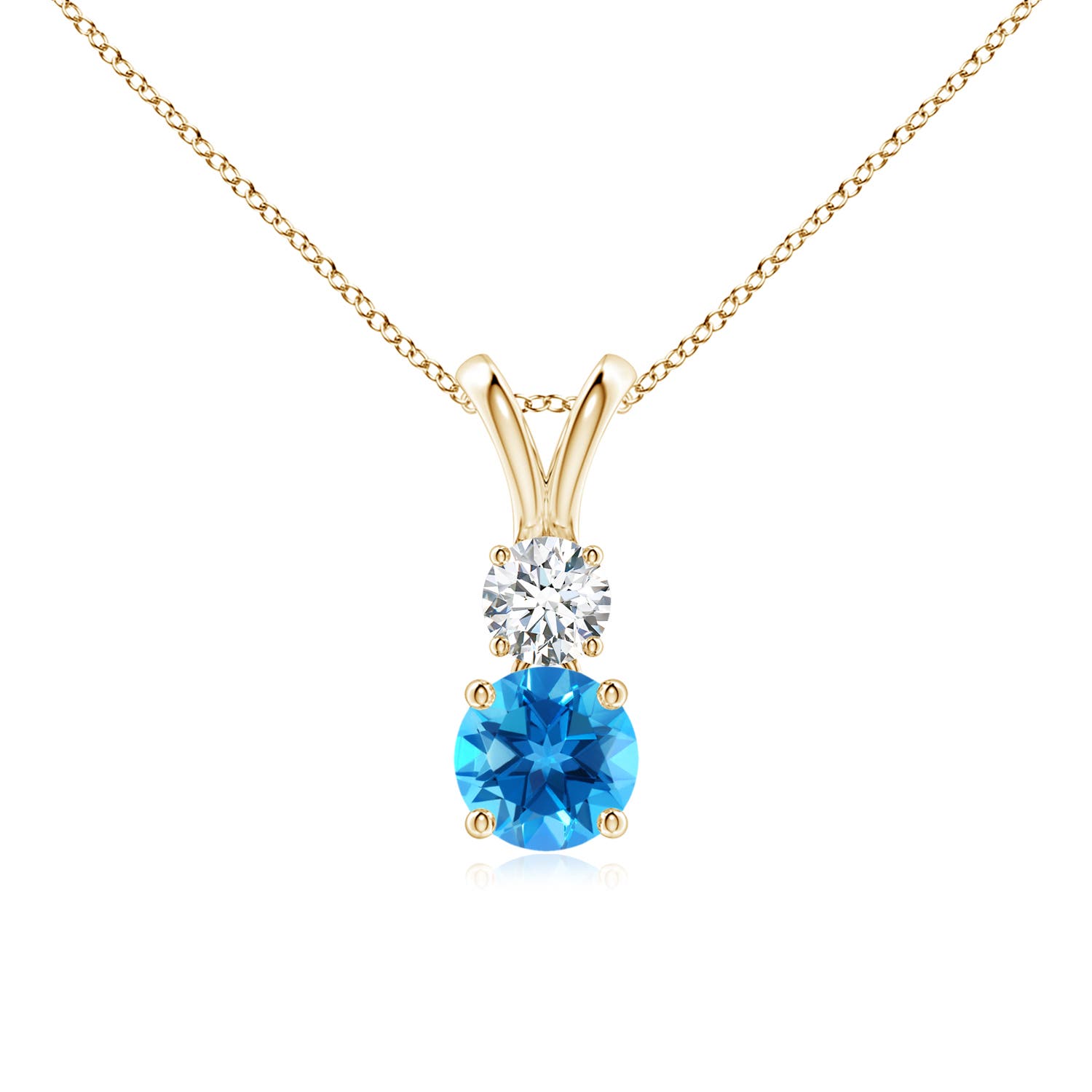 AAAA - Swiss Blue Topaz / 0.76 CT / 14 KT Yellow Gold