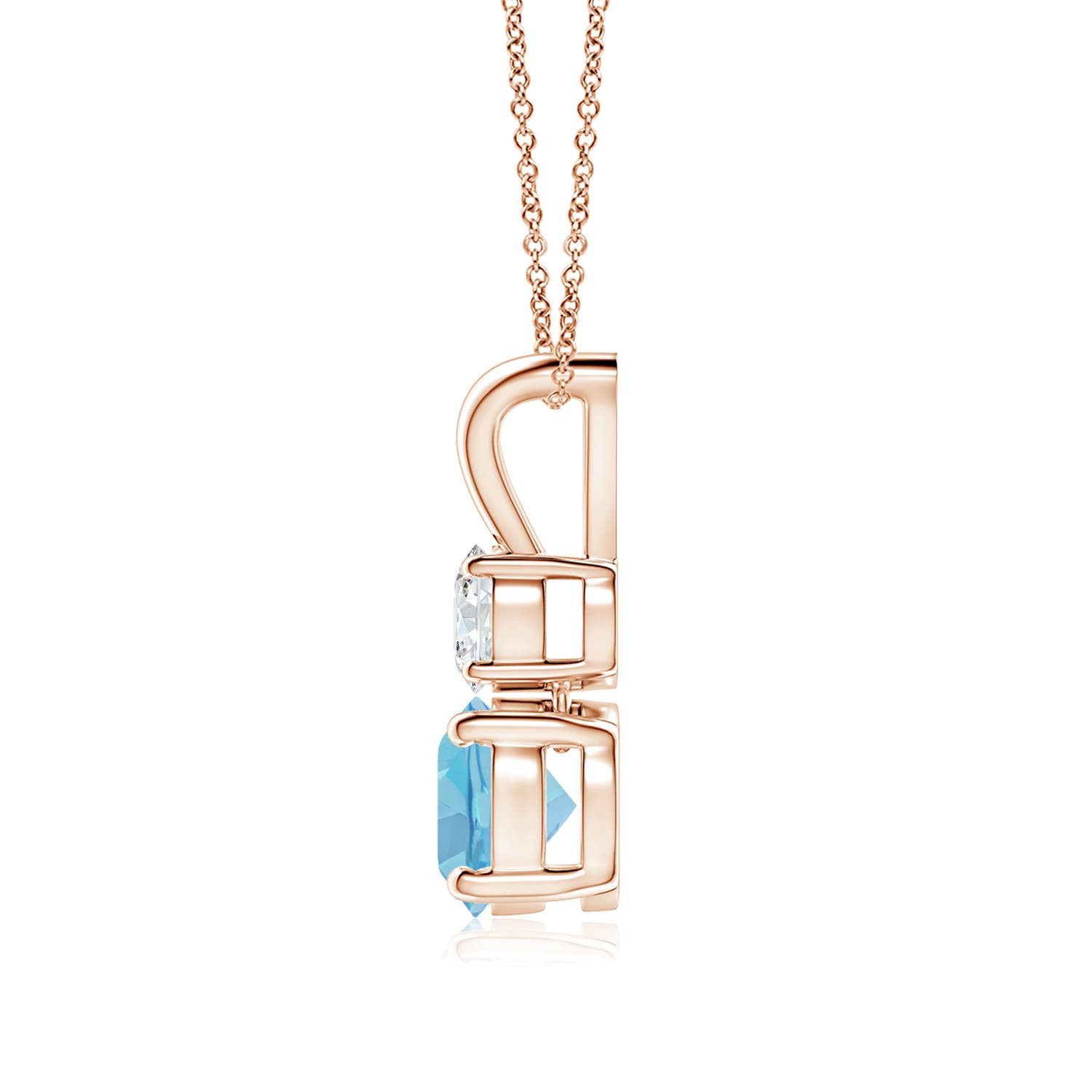 A - Swiss Blue Topaz / 1.18 CT / 14 KT Rose Gold