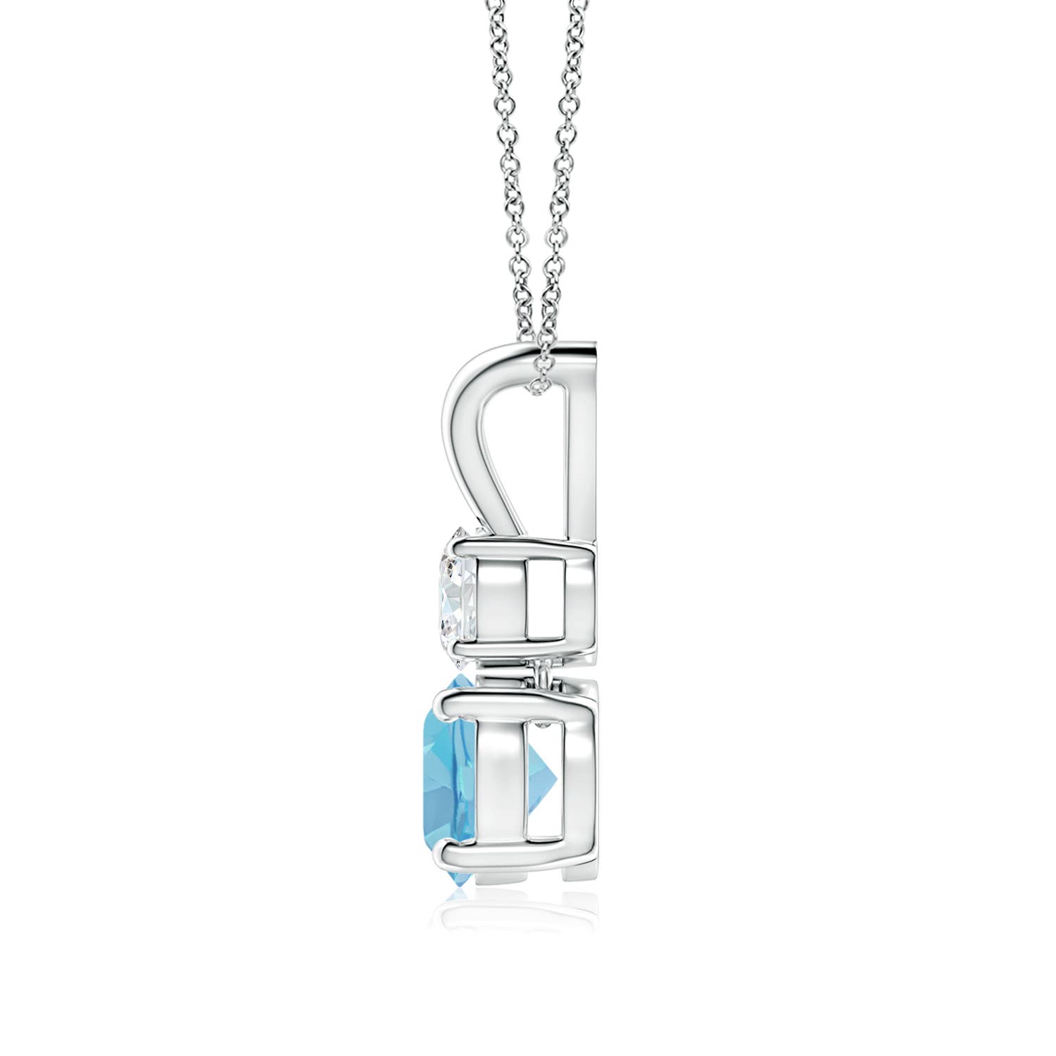 A - Swiss Blue Topaz / 1.18 CT / 14 KT White Gold