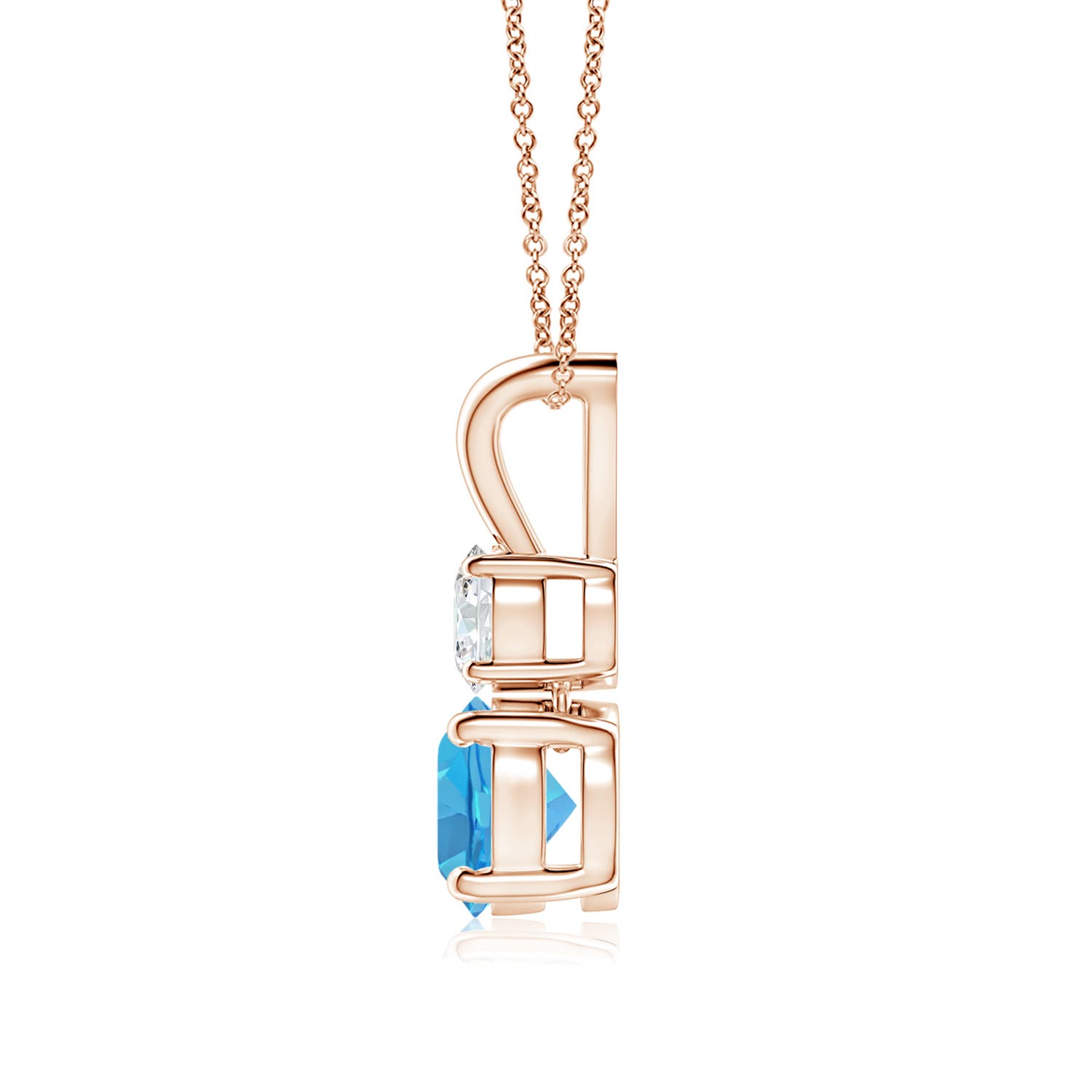 AA - Swiss Blue Topaz / 1.18 CT / 14 KT Rose Gold