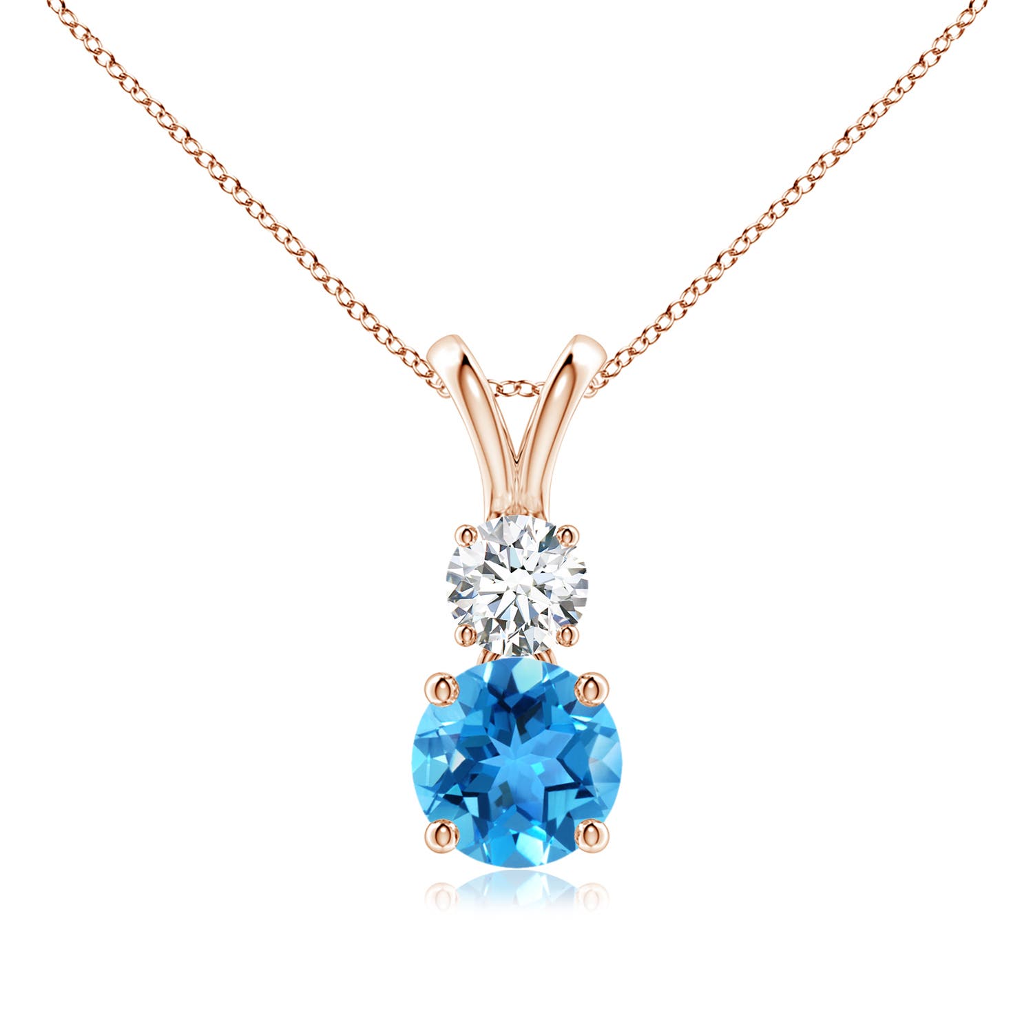 AAA - Swiss Blue Topaz / 1.18 CT / 14 KT Rose Gold