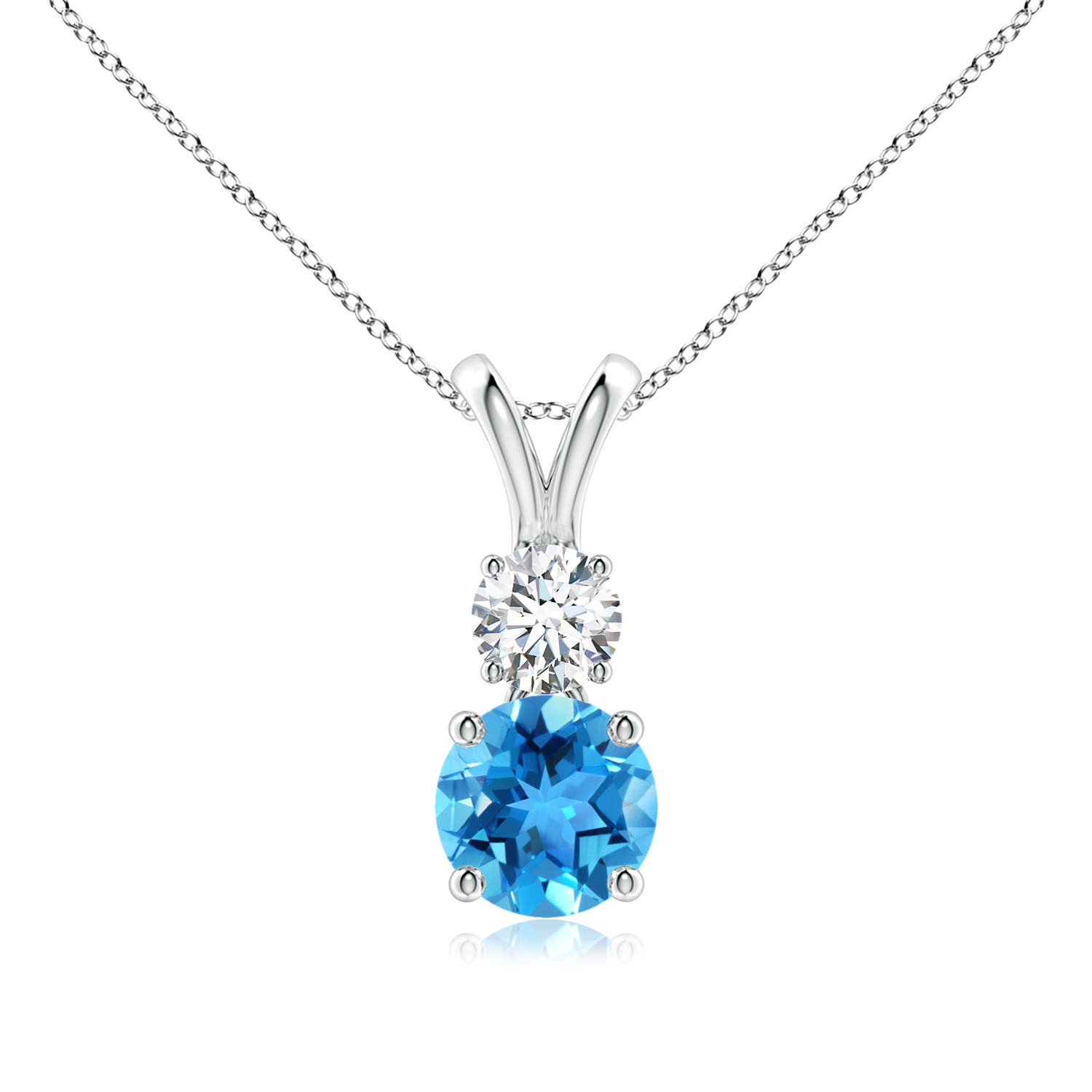 AAA - Swiss Blue Topaz / 1.18 CT / 14 KT White Gold